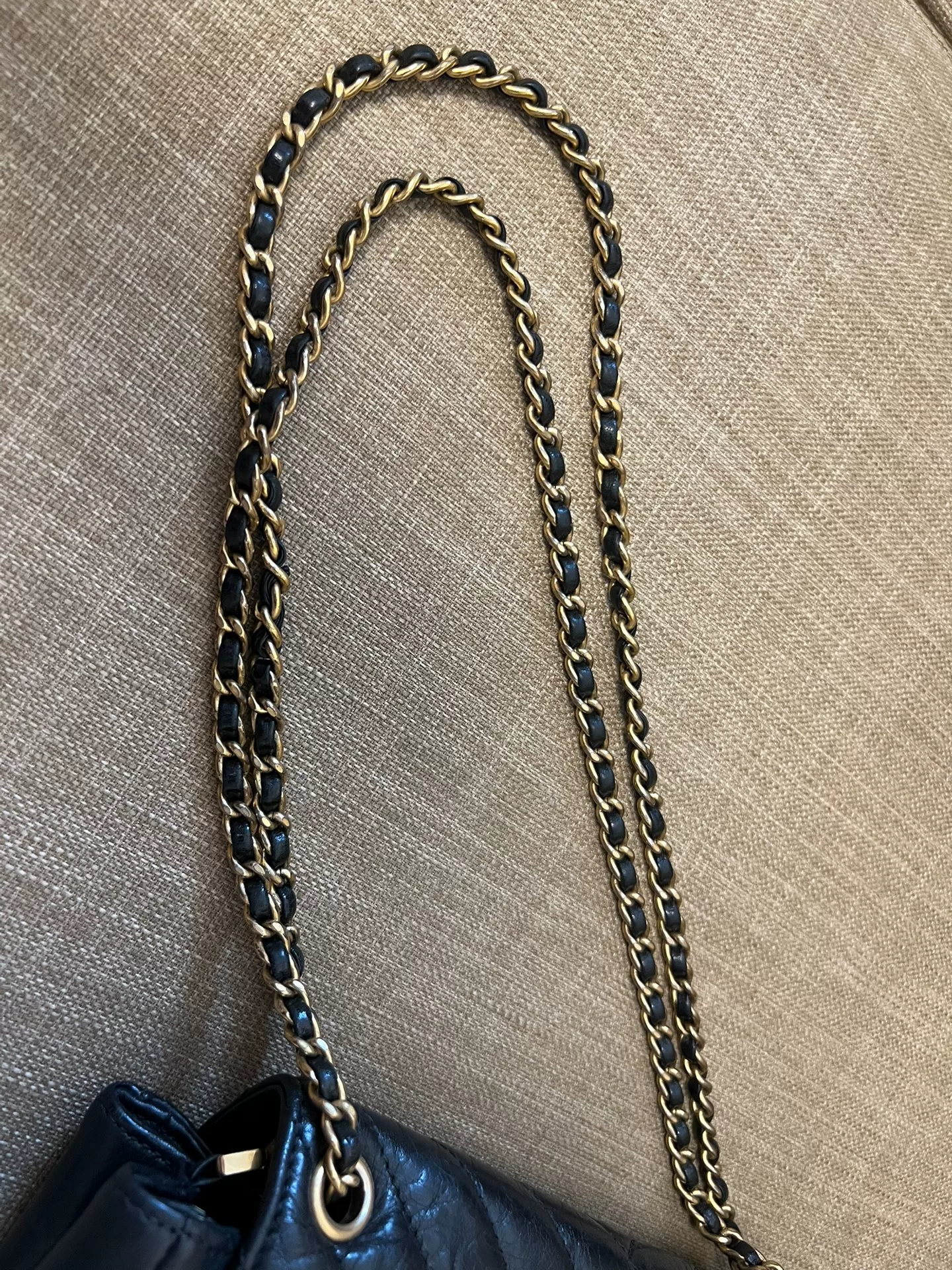 Chanel Black Quilted Gold Chain Bag — back