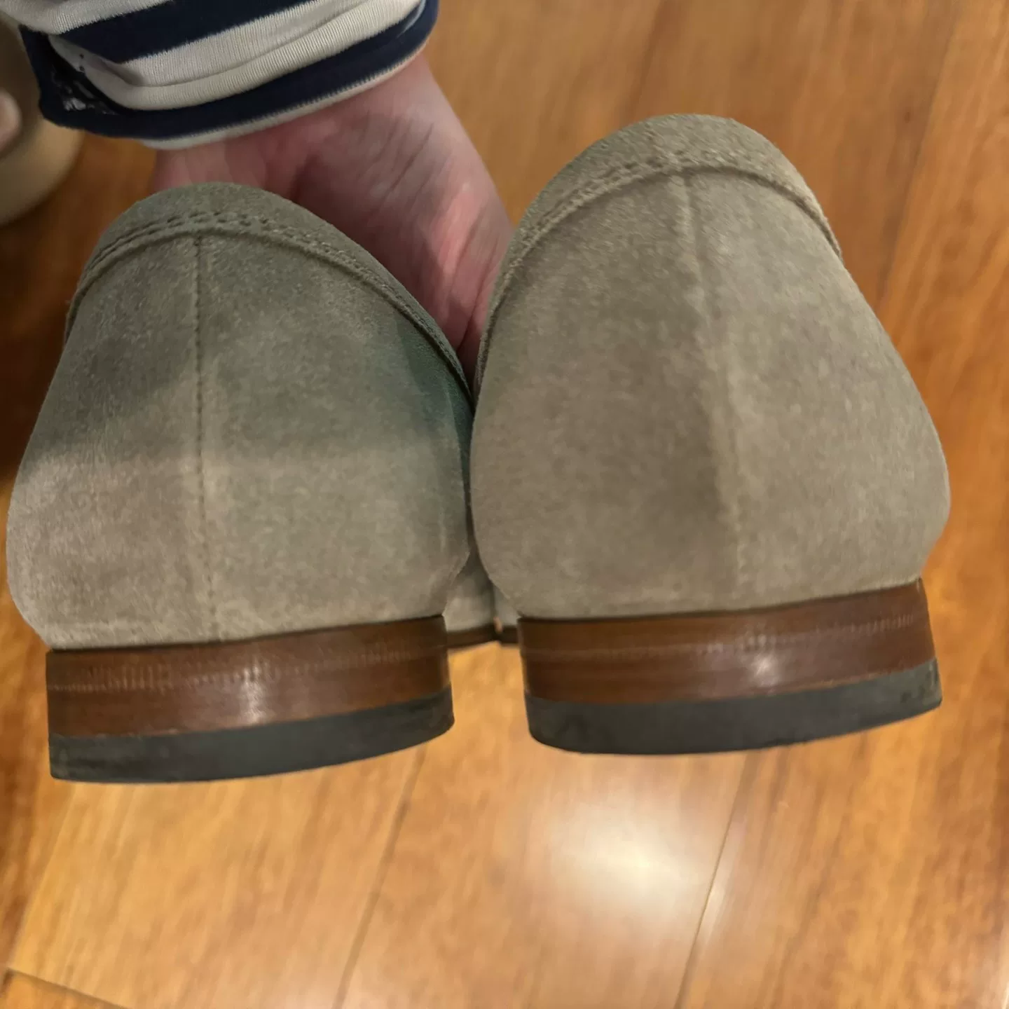 TOD'S Light Gray Suede Loafers — label