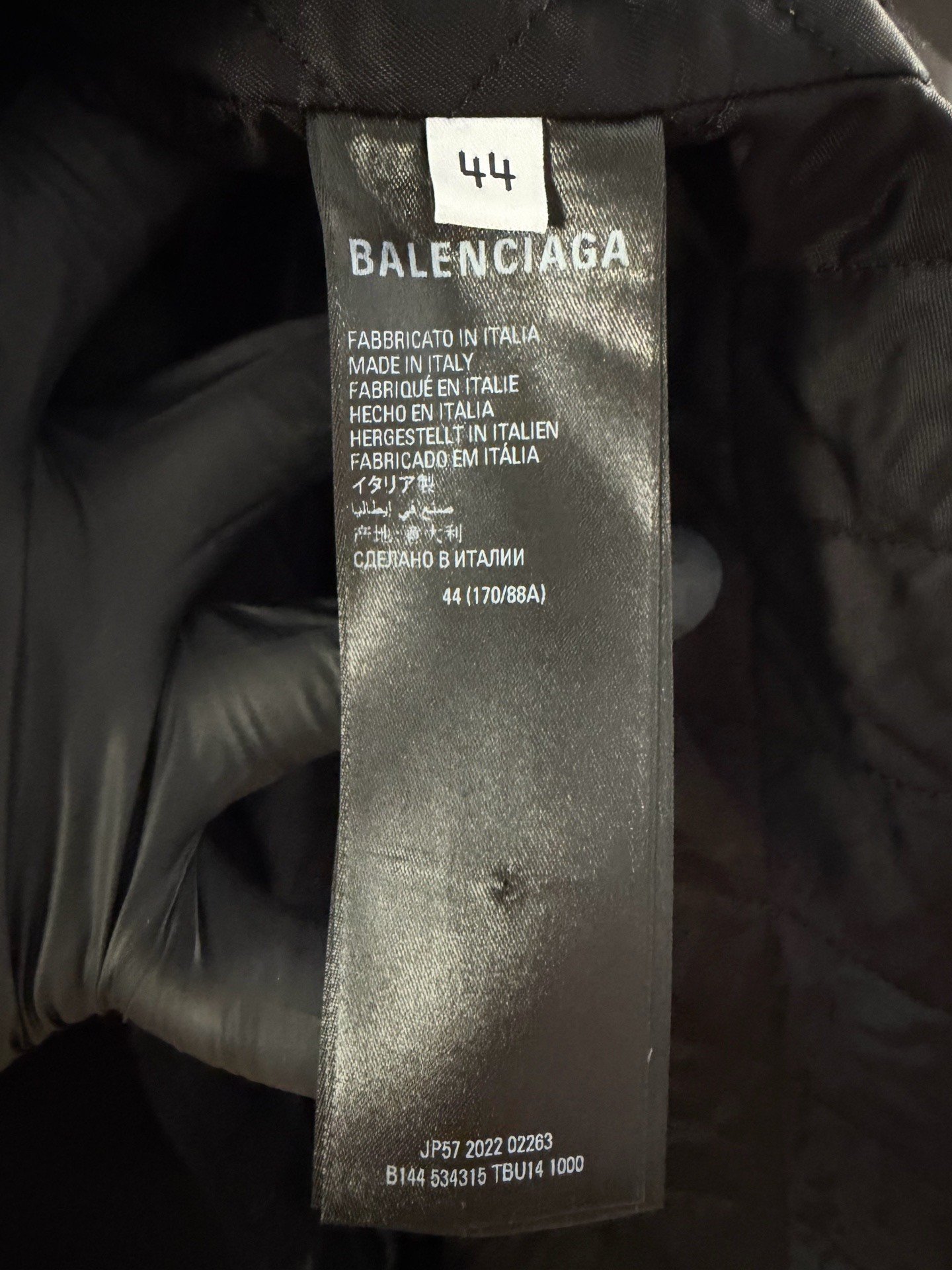 Balenciaga Black Big Logo Teddy Fleece Jacket — label