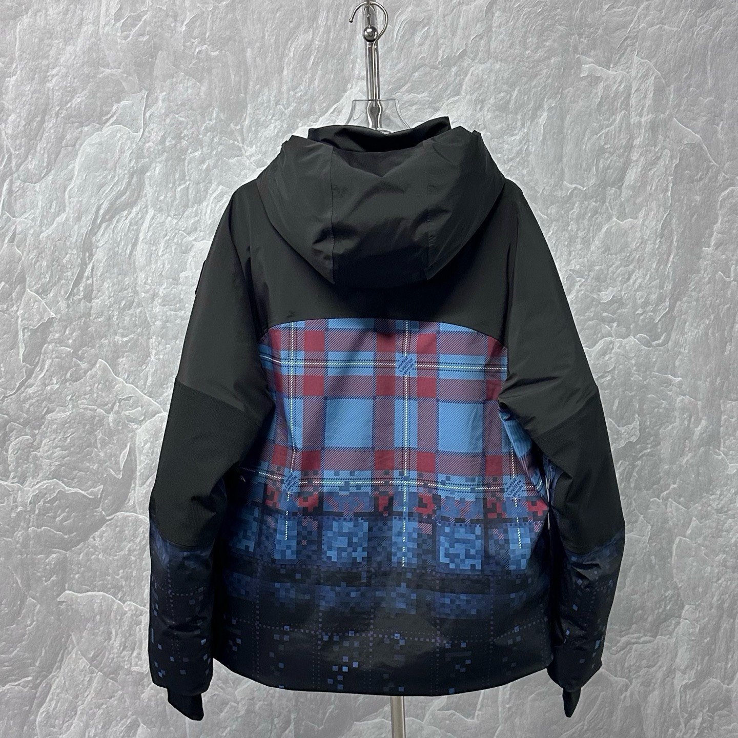 Louis Vuitton SS26 Ski Plaid Pixel Hooded Jacket — back