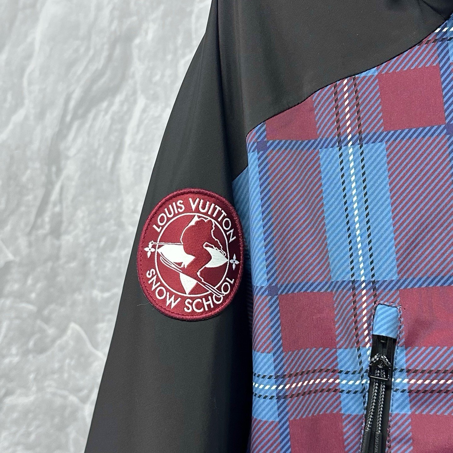 Louis Vuitton SS26 Ski Plaid Pixel Hooded Jacket — detail
