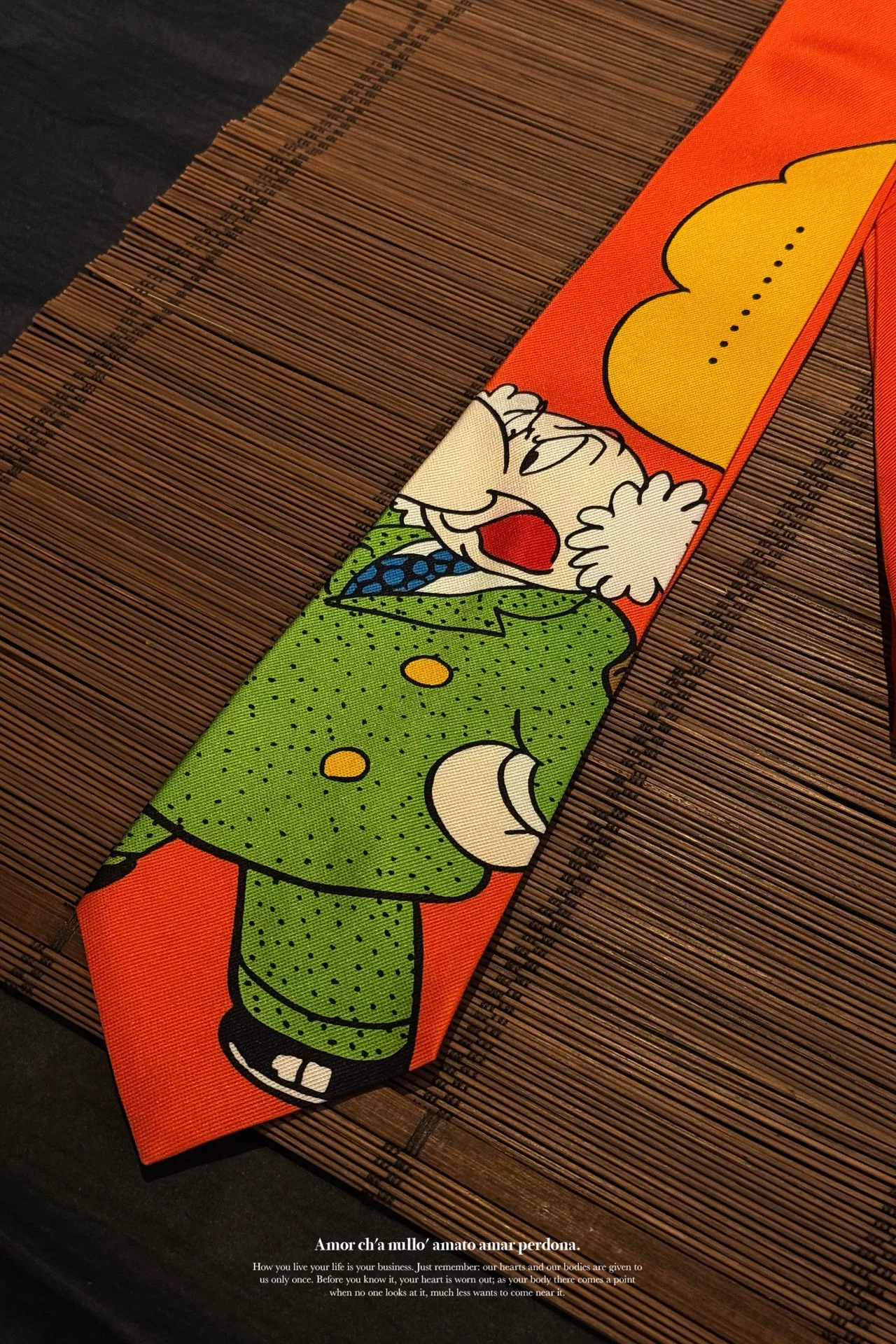 Yohji Yamamoto x Tezuka 90s Silk Tie — label