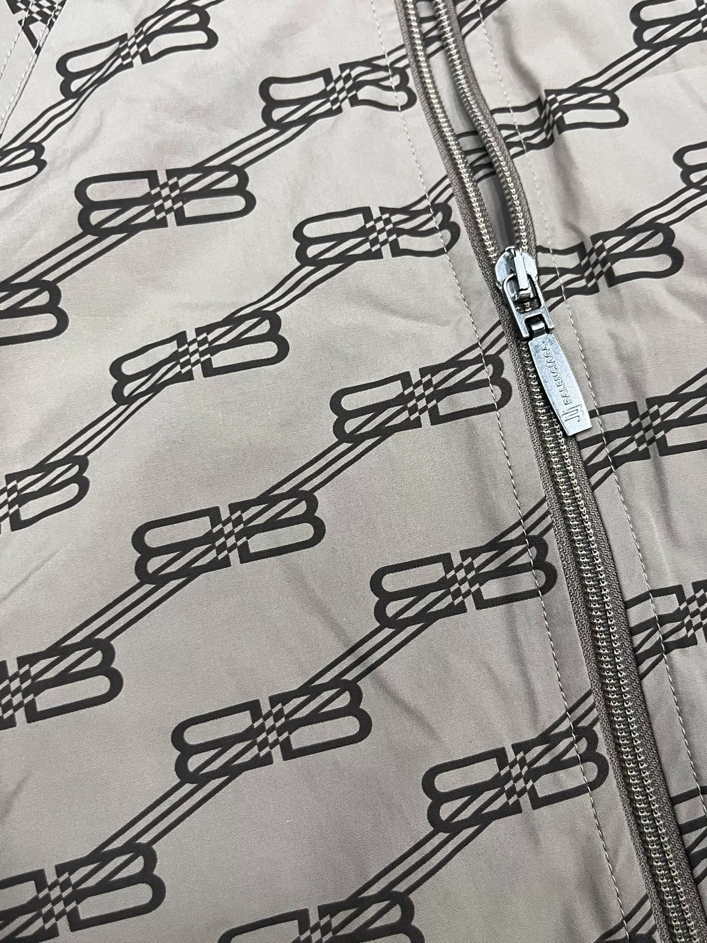 Balenciaga SS22 Logo Print Stand Collar Jacket — detail
