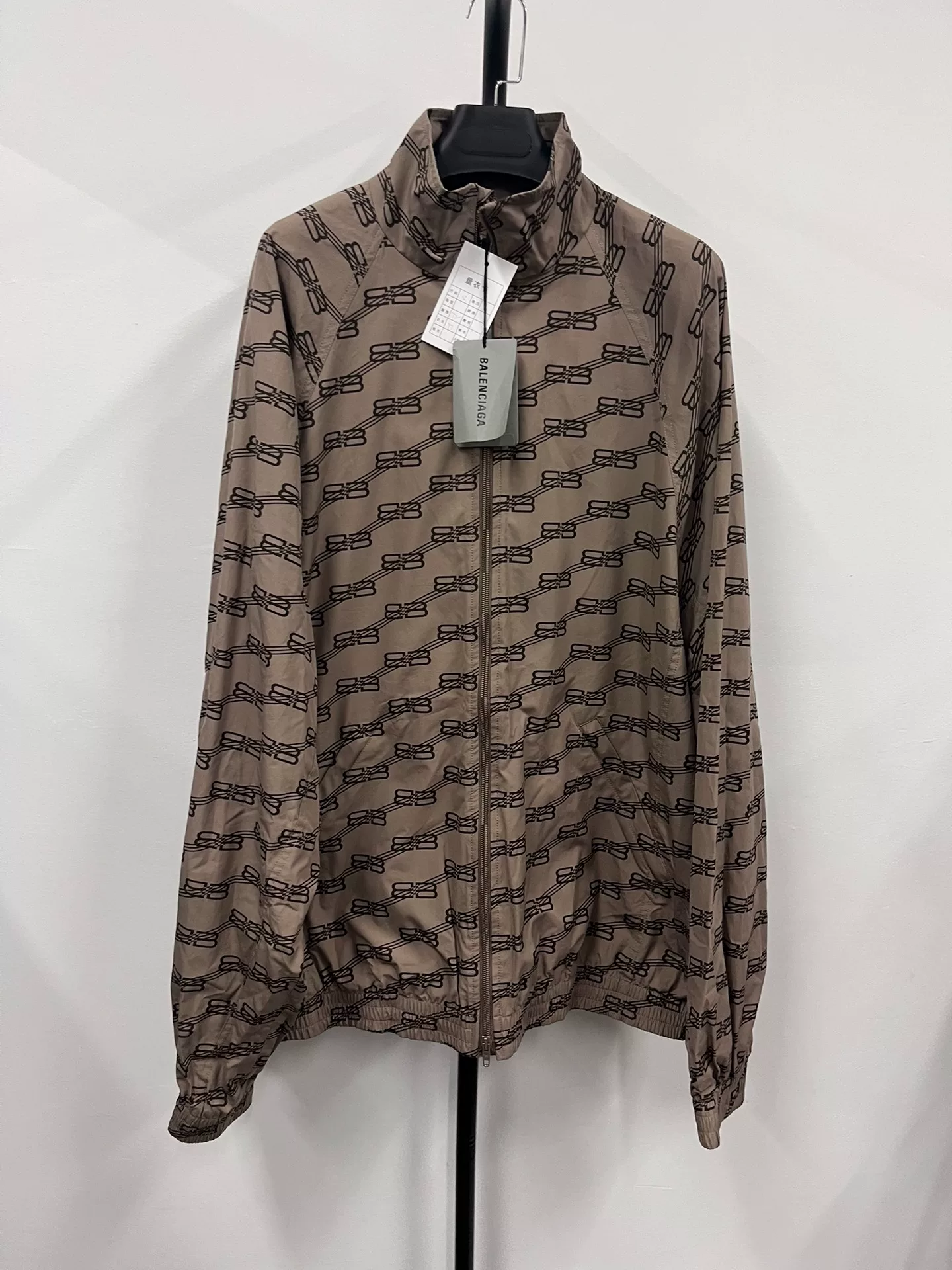 Balenciaga SS22 Logo Print Stand Collar Jacket