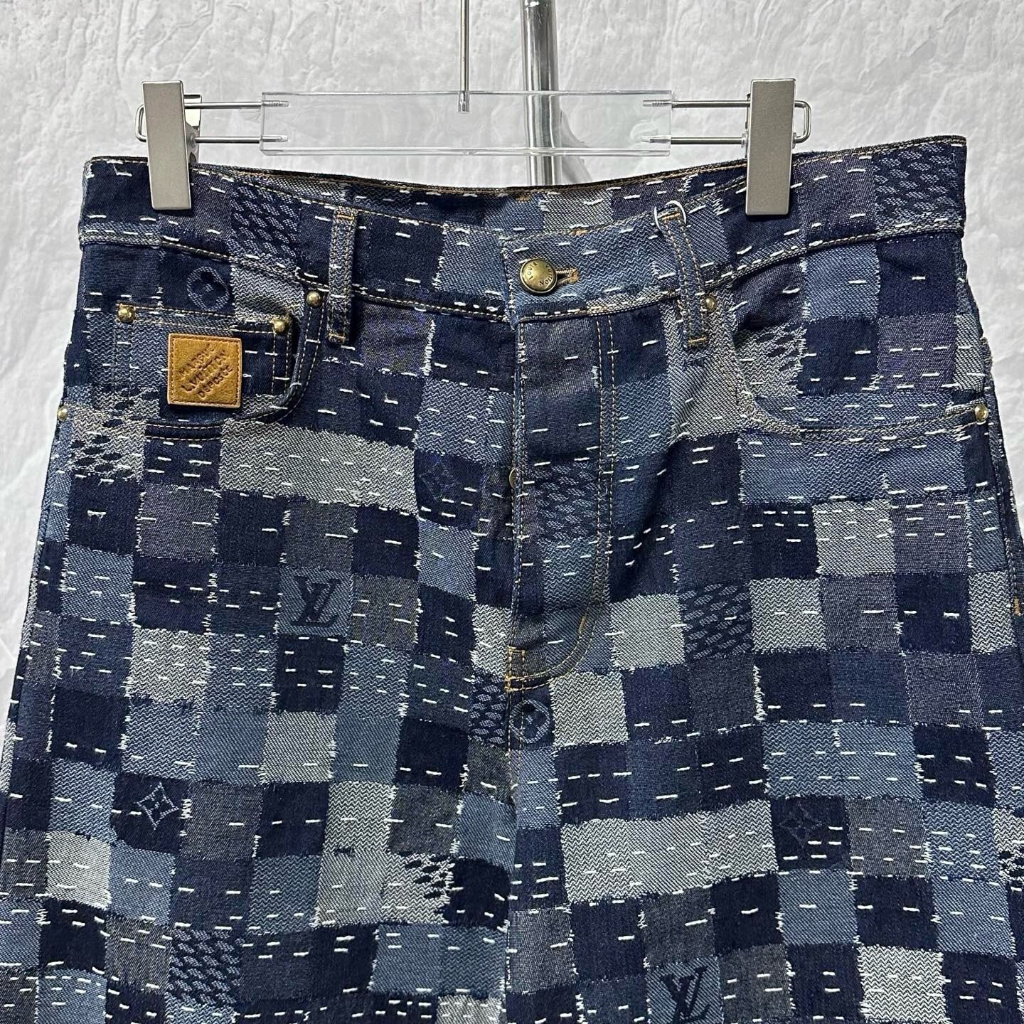 Louis Vuitton Nigo Checkerboard Denim Pants — front