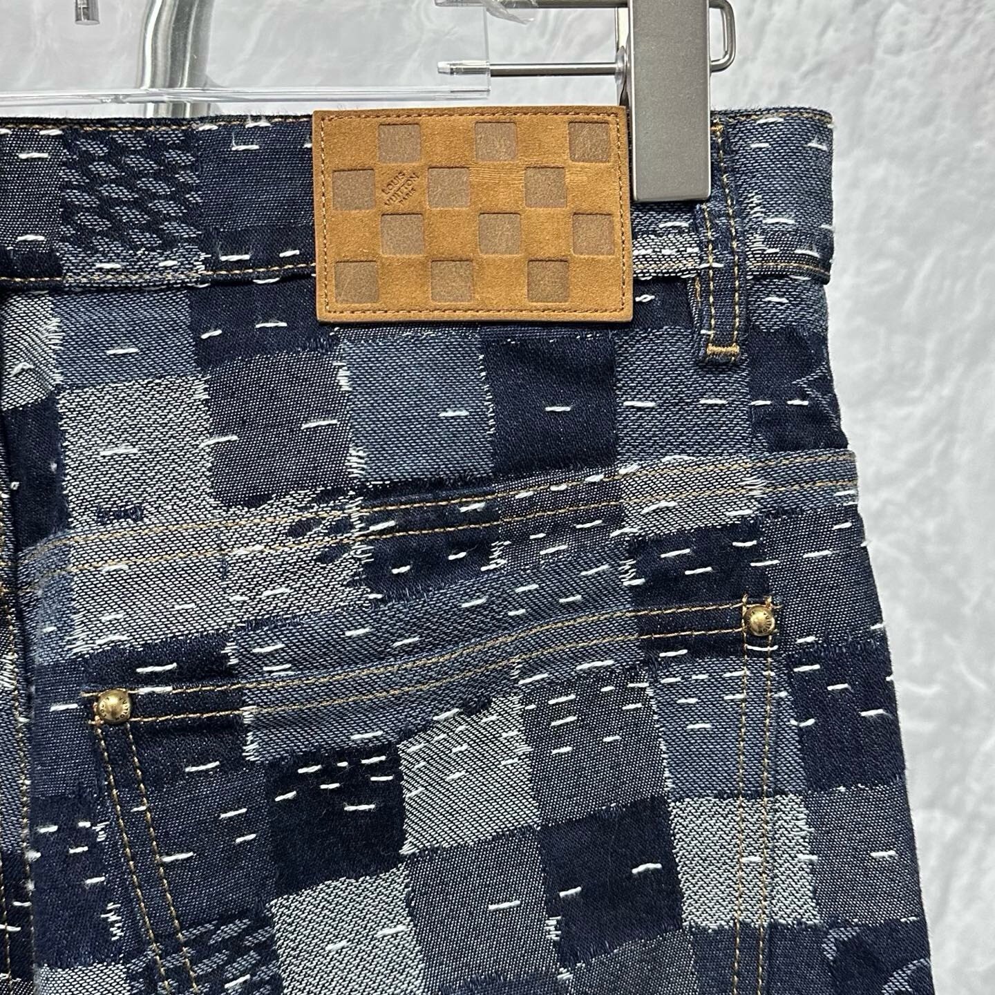 Louis Vuitton Nigo Checkerboard Denim Pants — detail