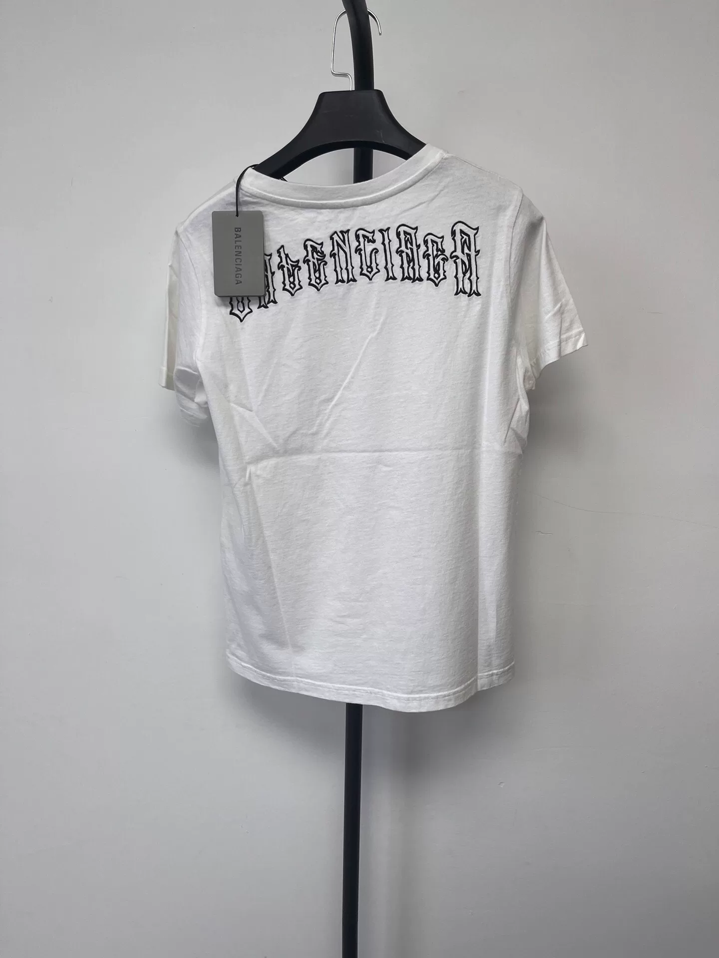 Balenciaga Back Gothic Logo Short-Sleeve T-Shirt
