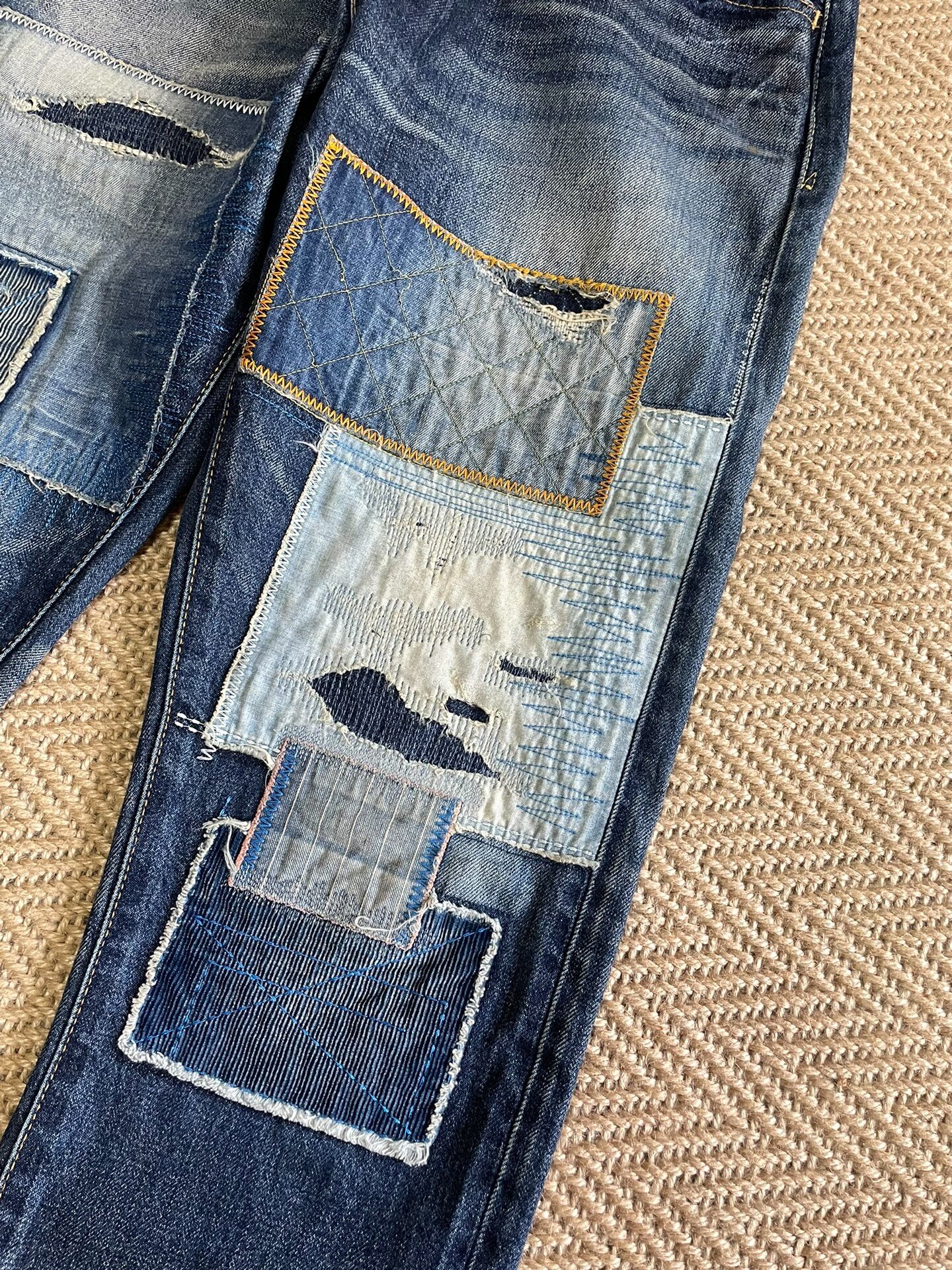 Vanquish Fragment Lightning Distressed Patch Jeans — back