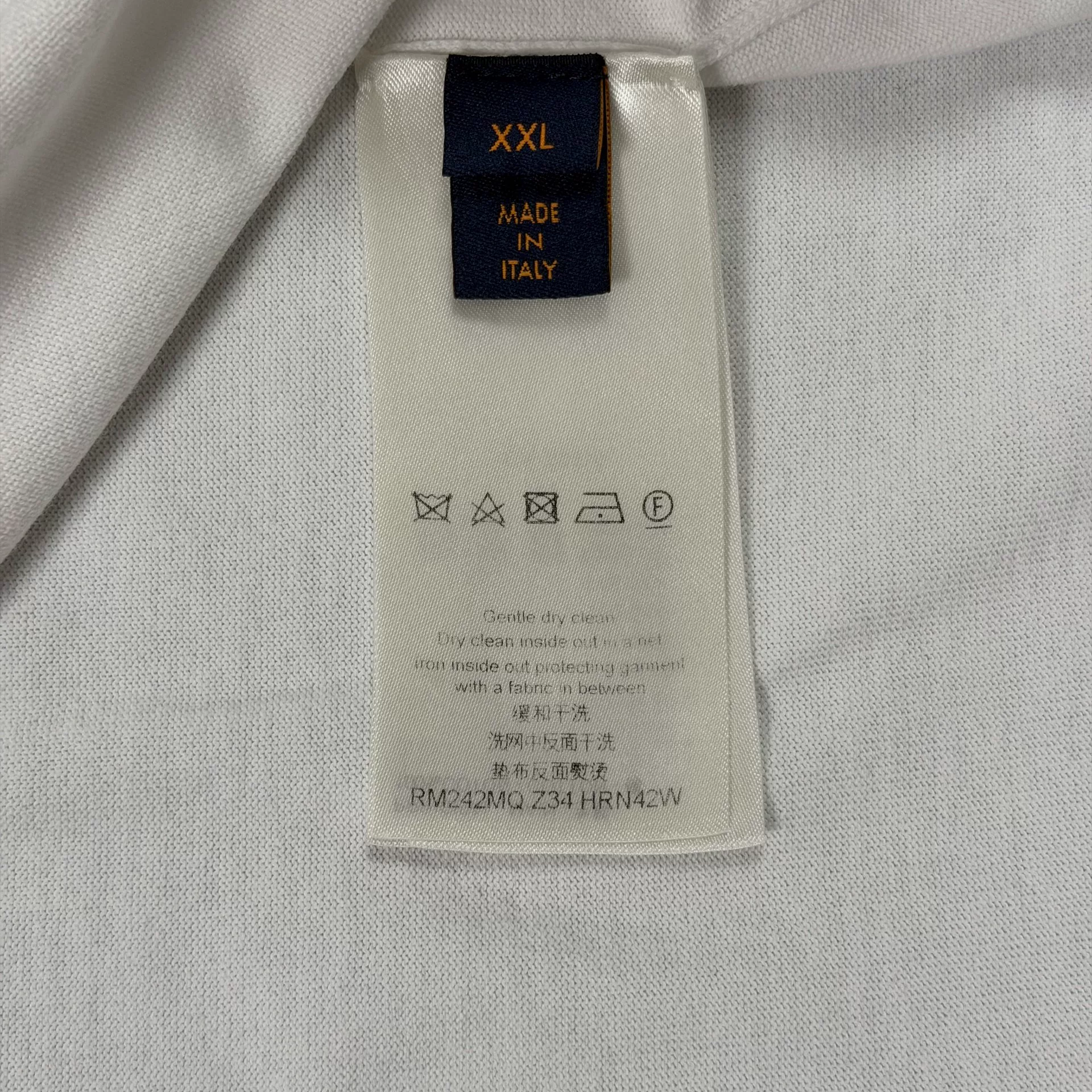 LV White Monogram Cuff Knit Top — label