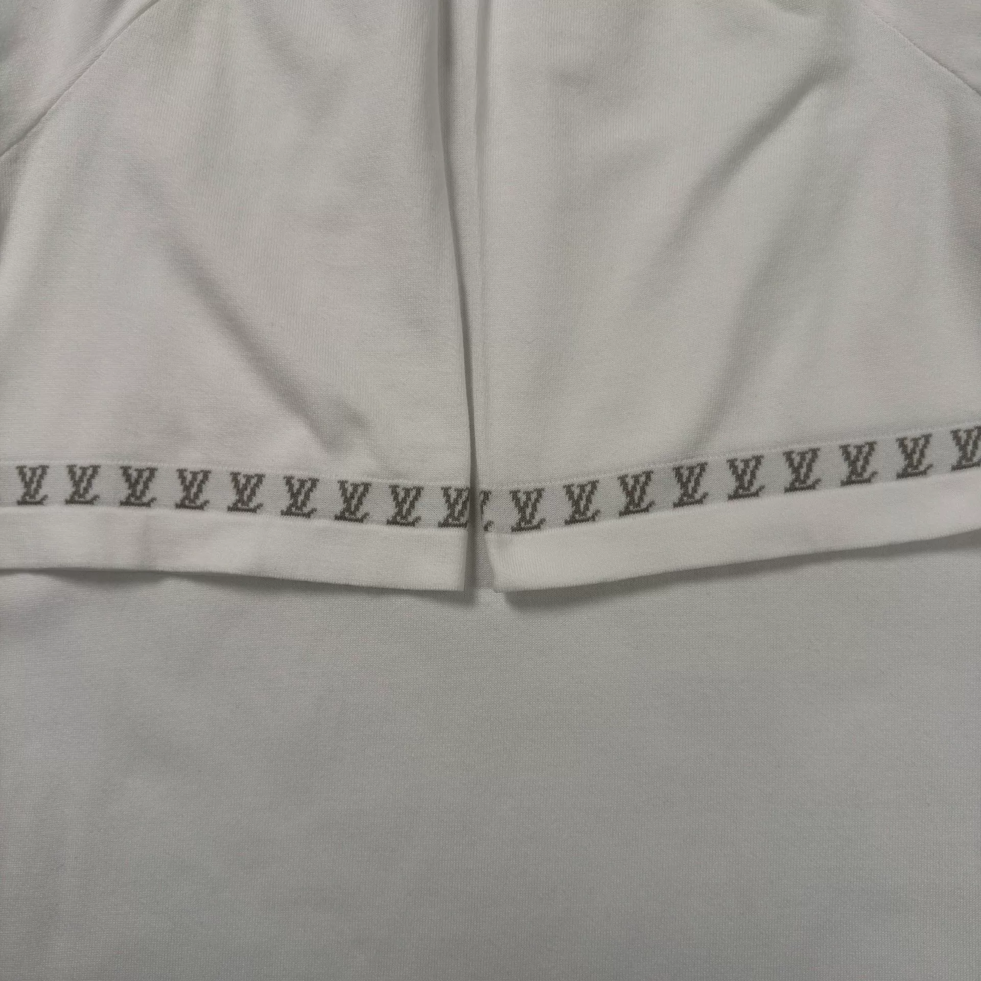 LV White Monogram Cuff Knit Top — detail