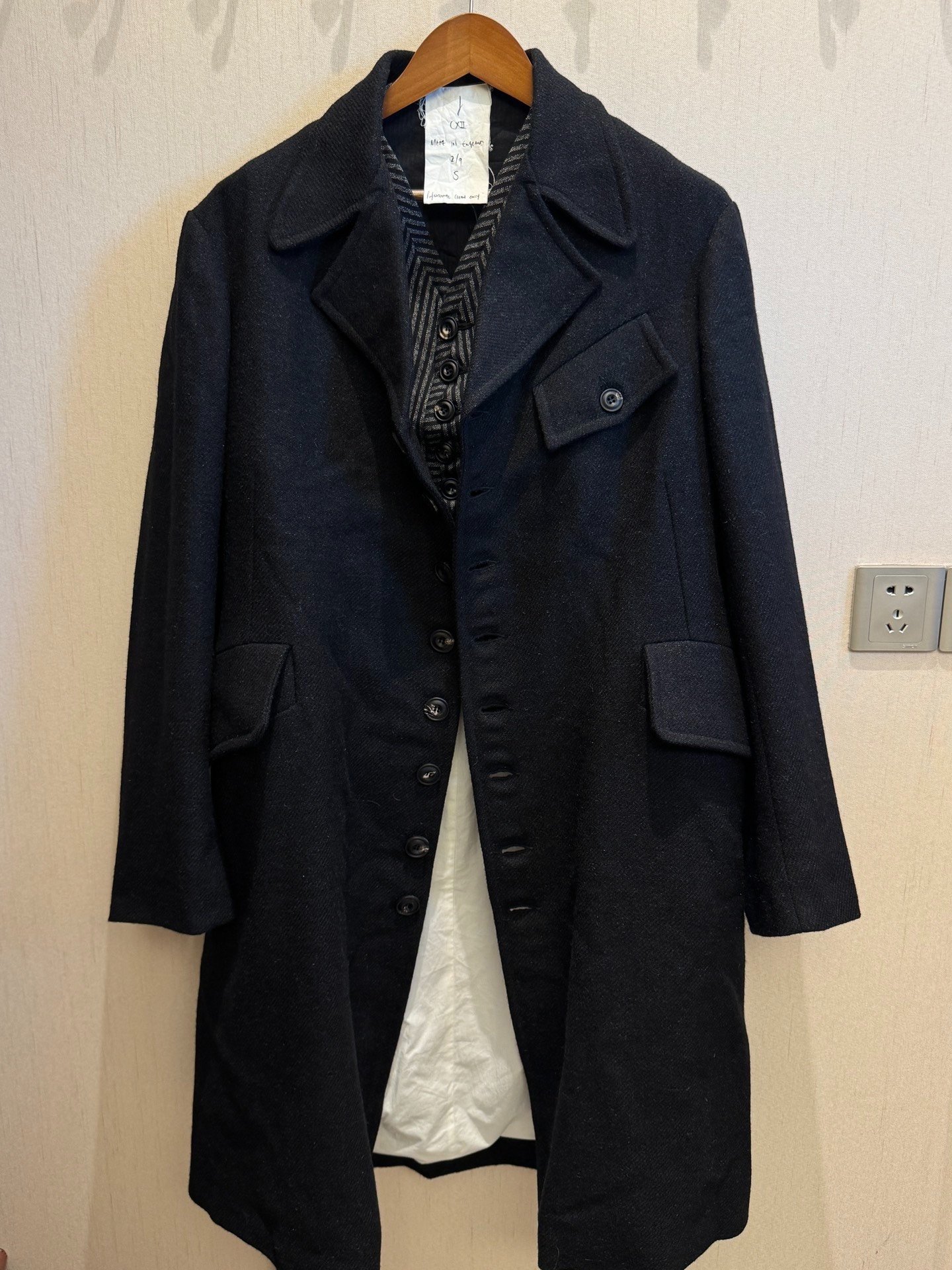 John Alexander Skelton Wool Coat — label