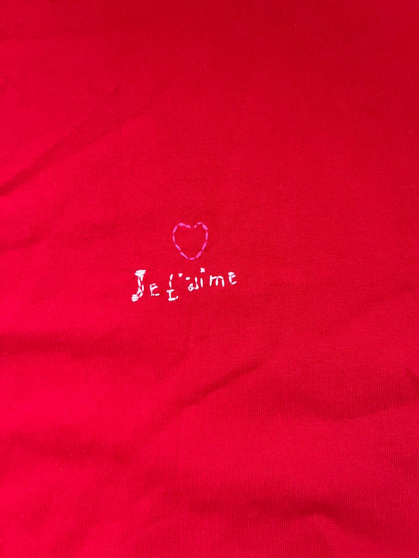 Balenciaga Red Letter Embroidery Casual T-shirt — detail