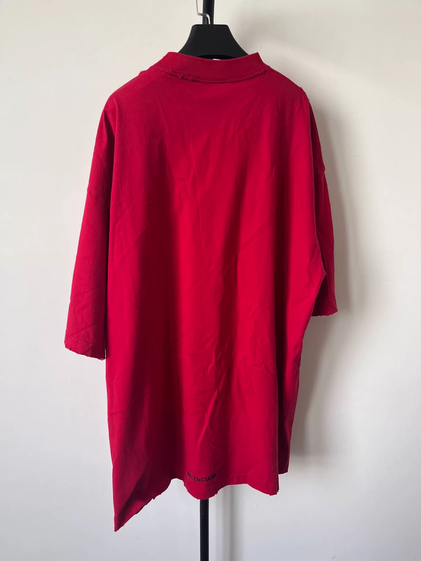 Balenciaga Red Letter Embroidery Casual T-shirt — front