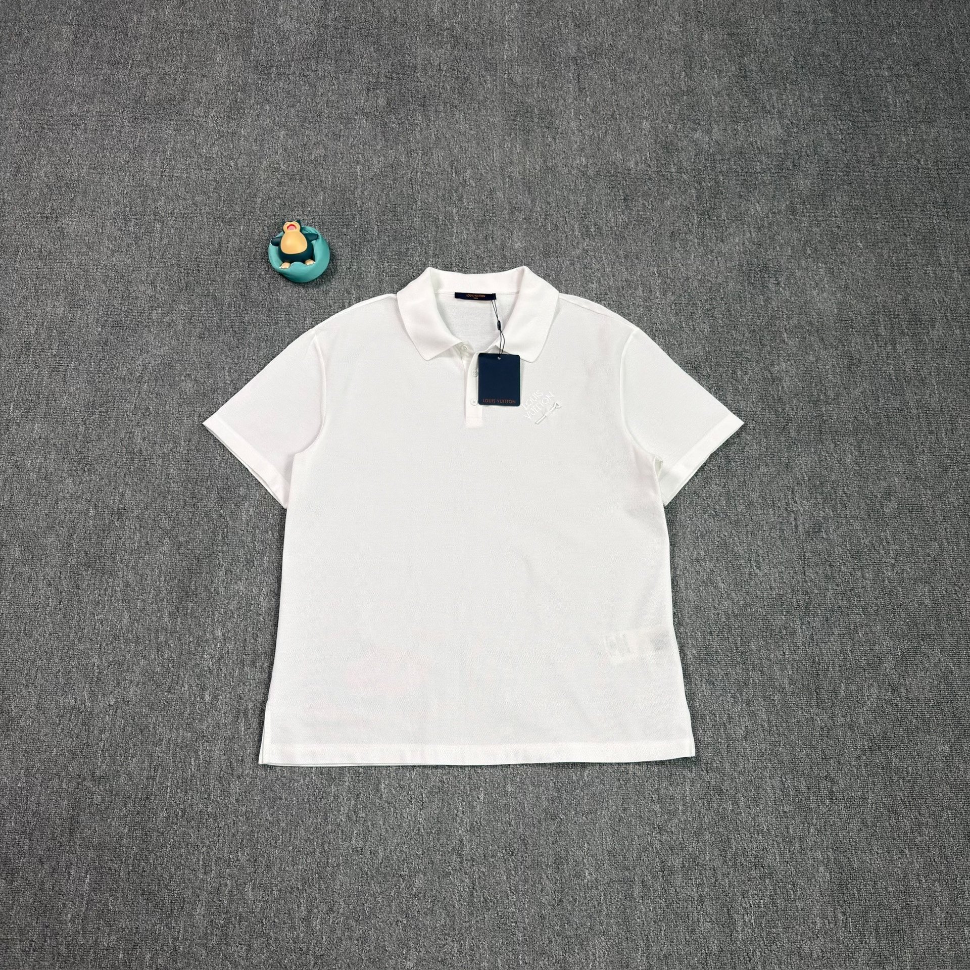Louis Vuitton White Embroidered Logo Polo