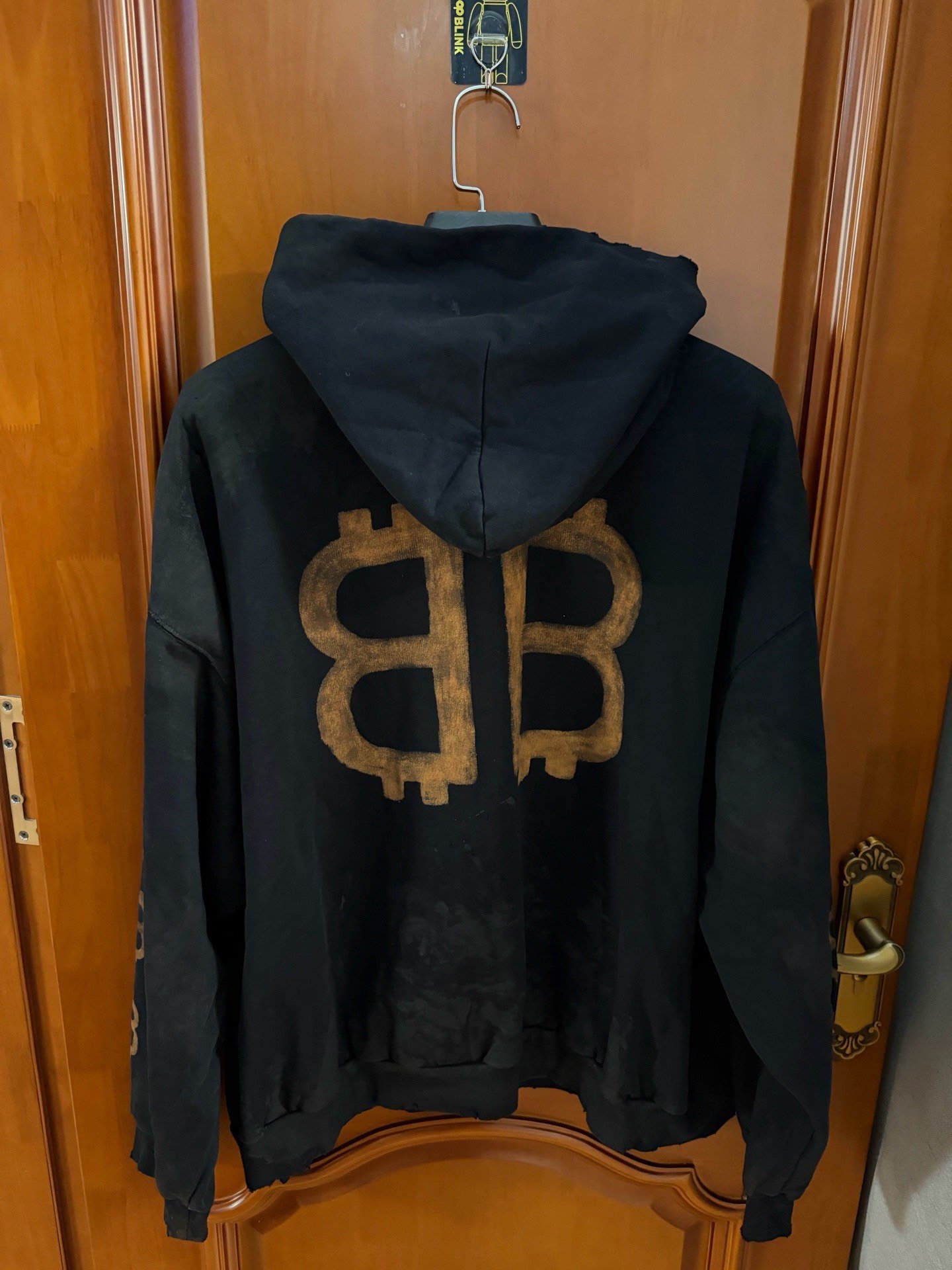 Balenciaga Mud-Dyed BB Logo Hoodie — front