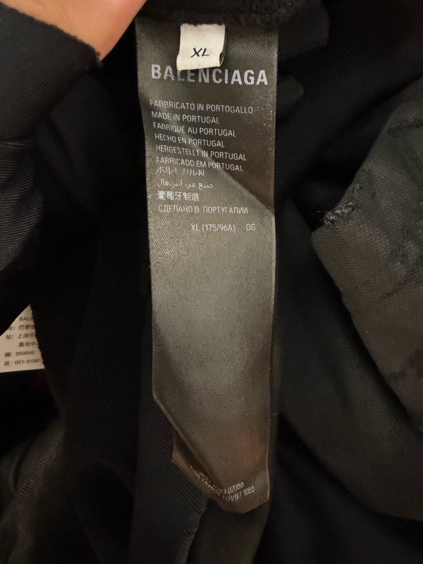Balenciaga Mud-Dyed BB Logo Hoodie — back