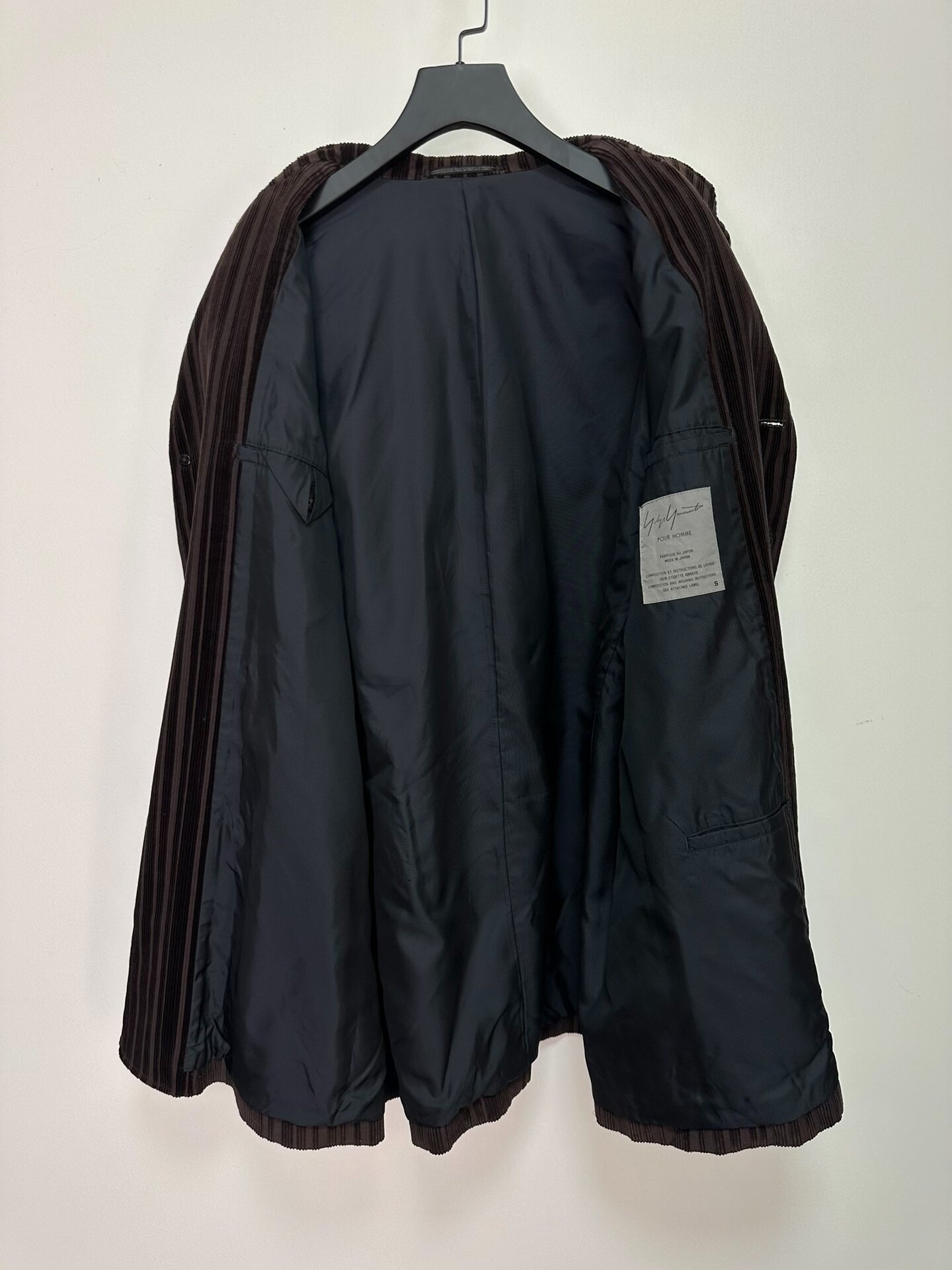 Yohji Yamamoto 96AW Corduroy Runway Jacket — label
