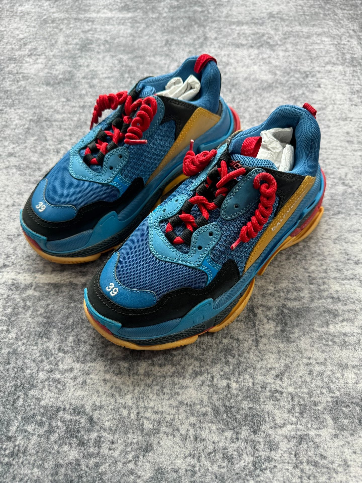 Balenciaga Blue Triple S Sneakers — detail