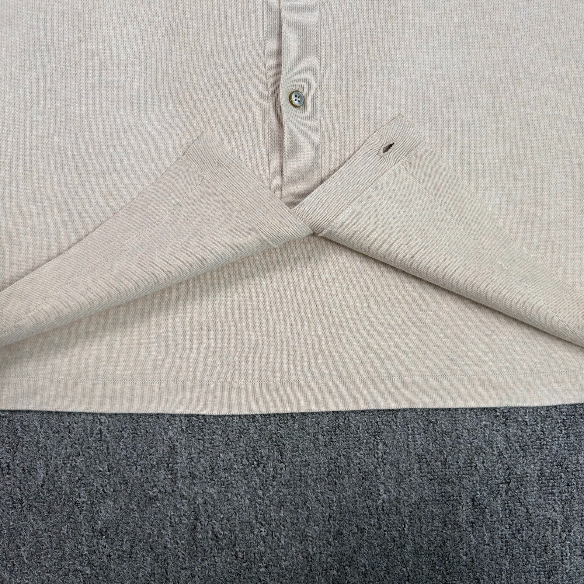 Louis Vuitton Beige Short-Sleeve Knitted Shirt — label