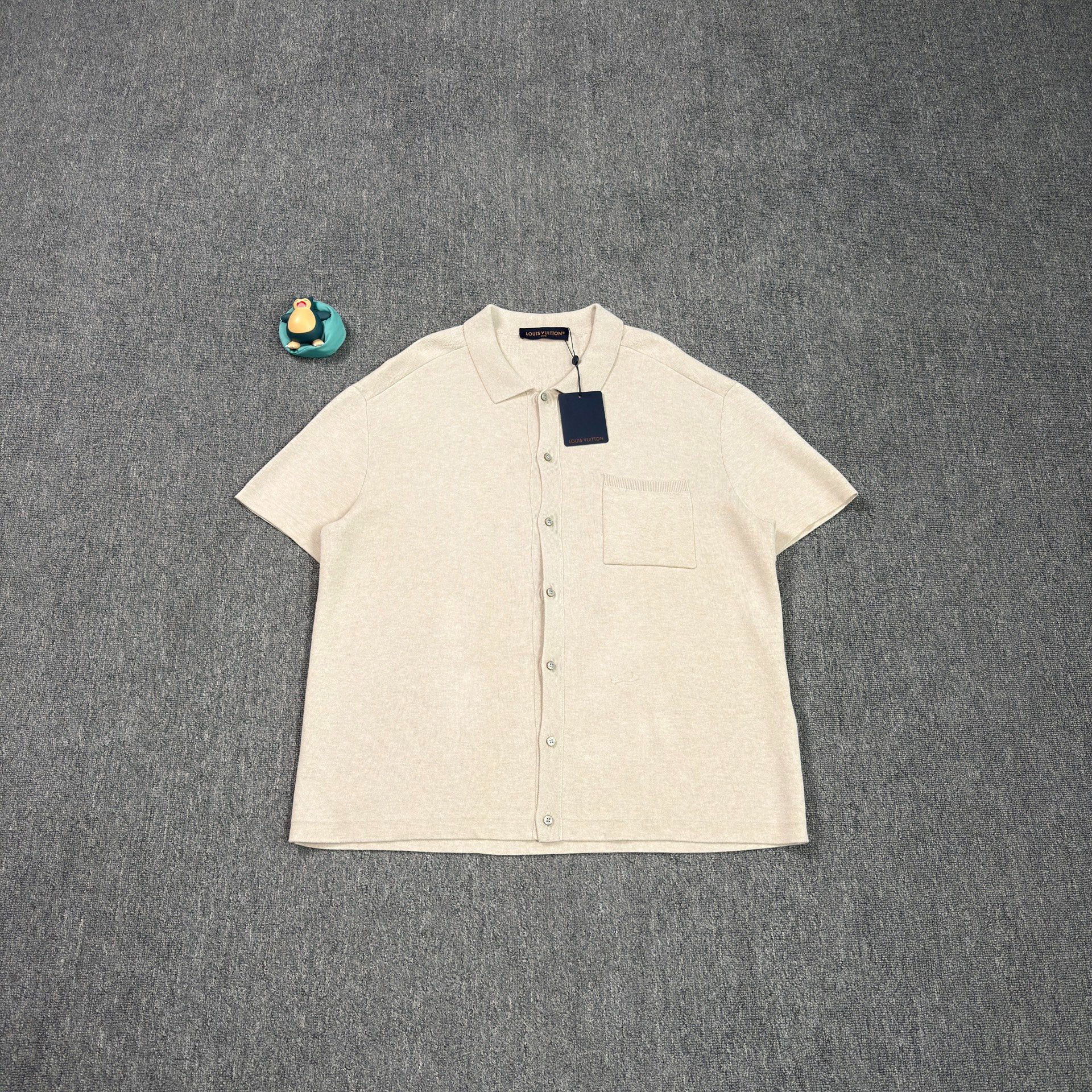 Louis Vuitton Beige Short-Sleeve Knitted Shirt