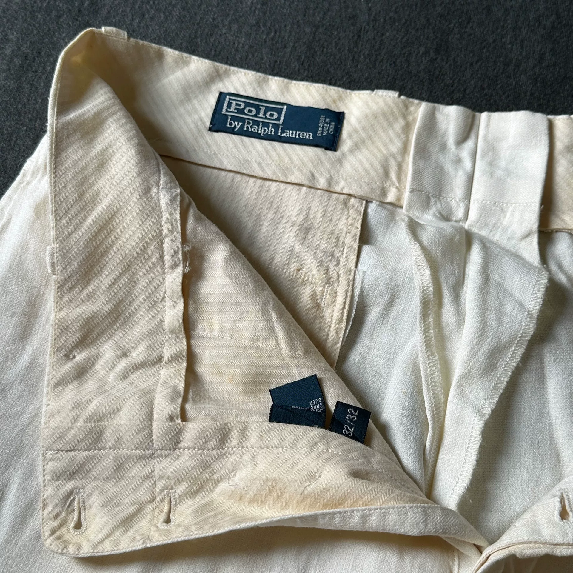 90s Vintage Ralph Lauren Silk-Linen Pants — detail