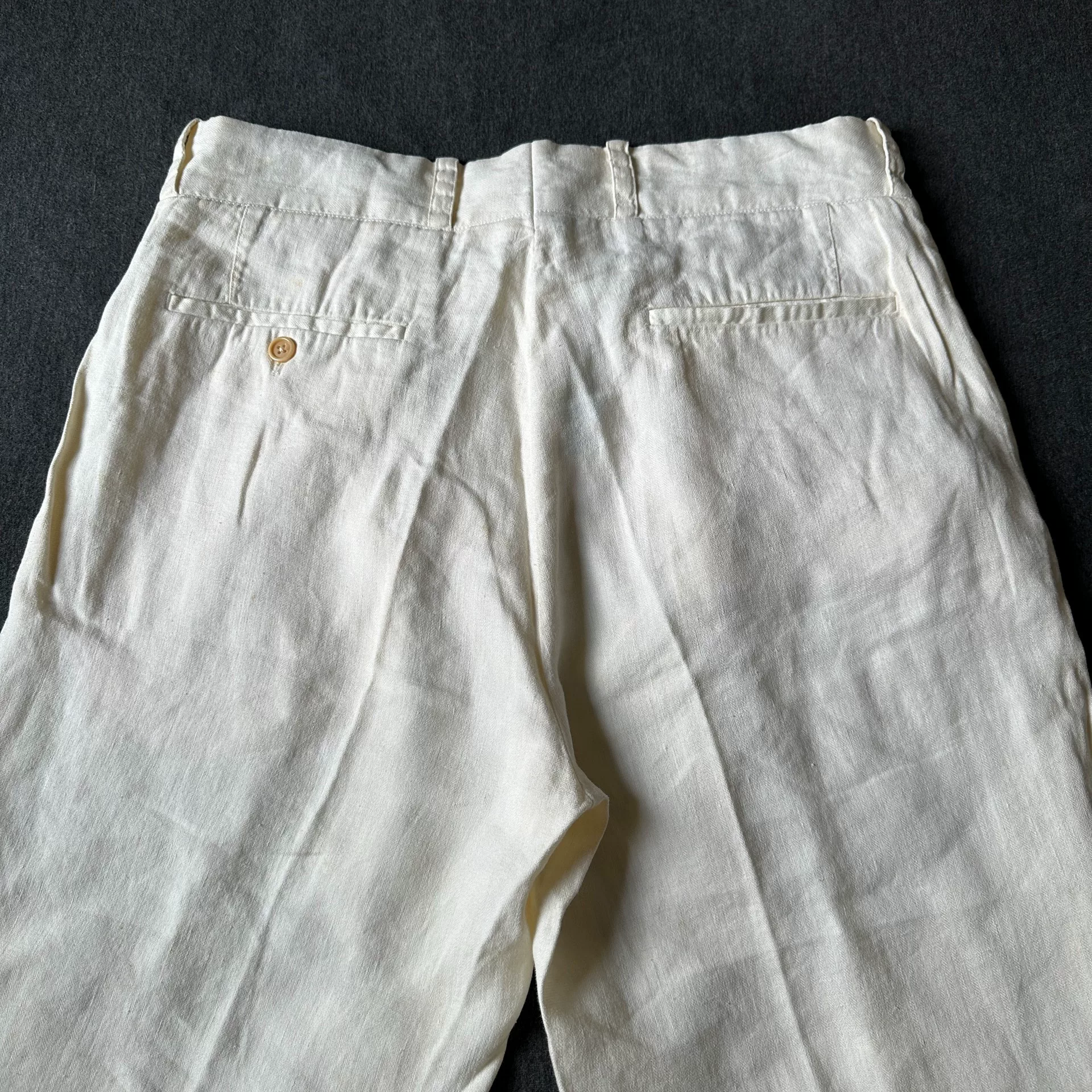 90s Vintage Ralph Lauren Silk-Linen Pants — front