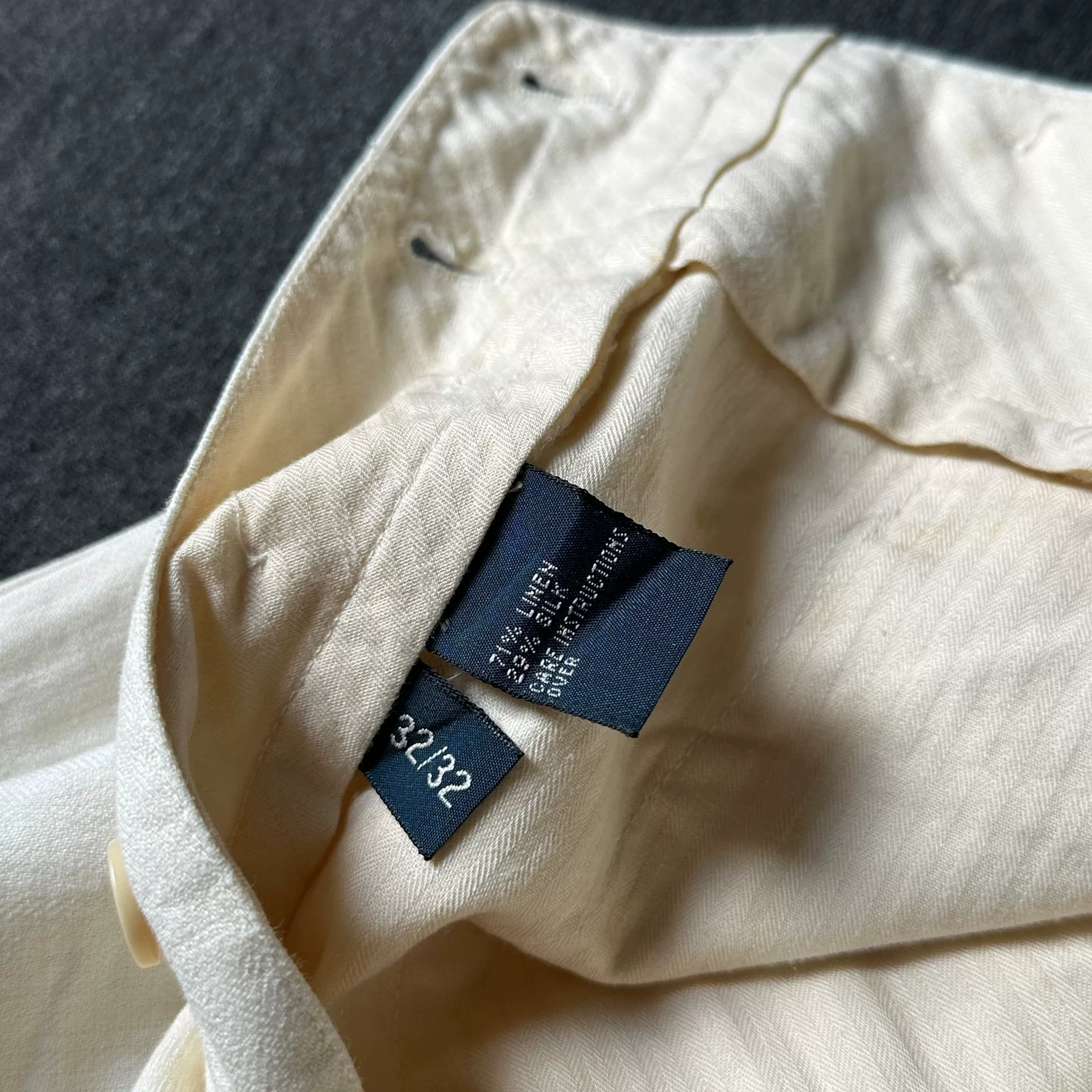90s Vintage Ralph Lauren Silk-Linen Pants — back
