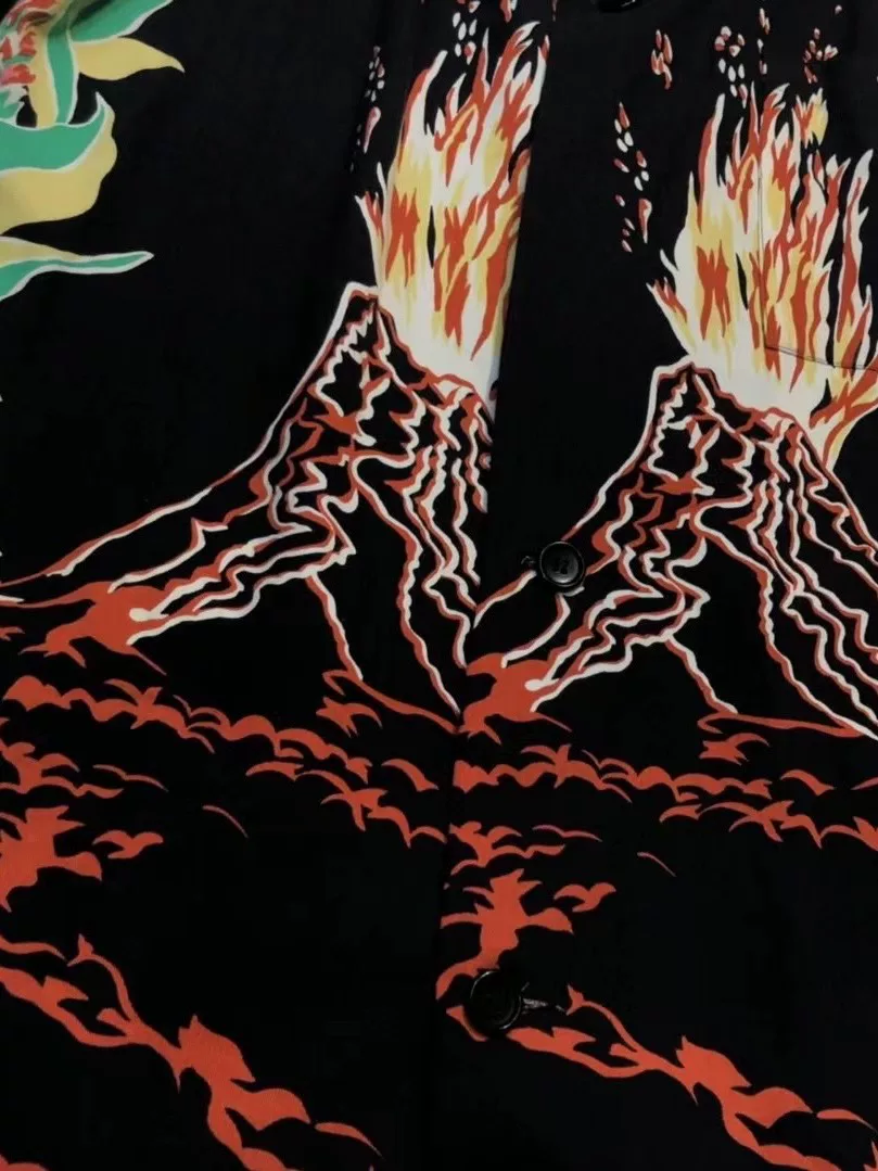 Yohji Yamamoto 97SS Volcano Ukiyo-e Shirt — label