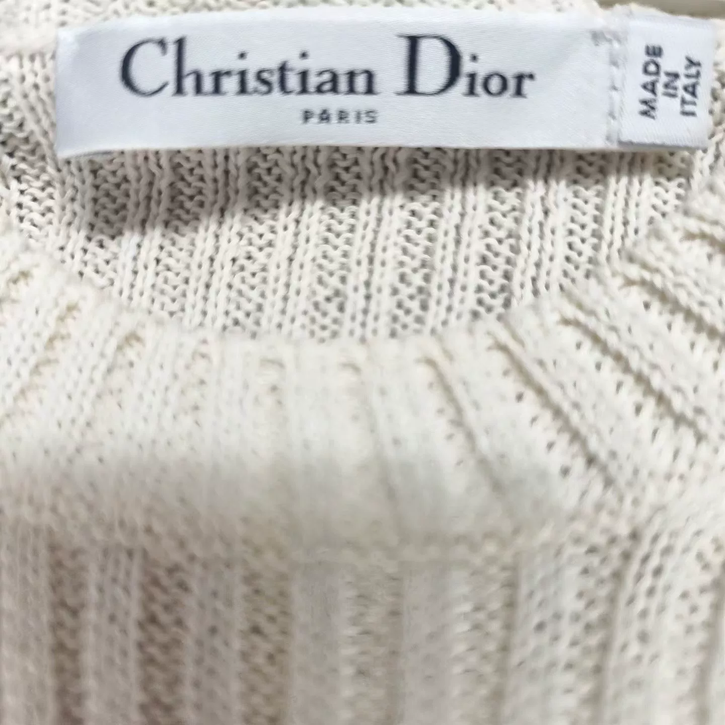 Christian Dior White Black Stripe Star Sweater — back