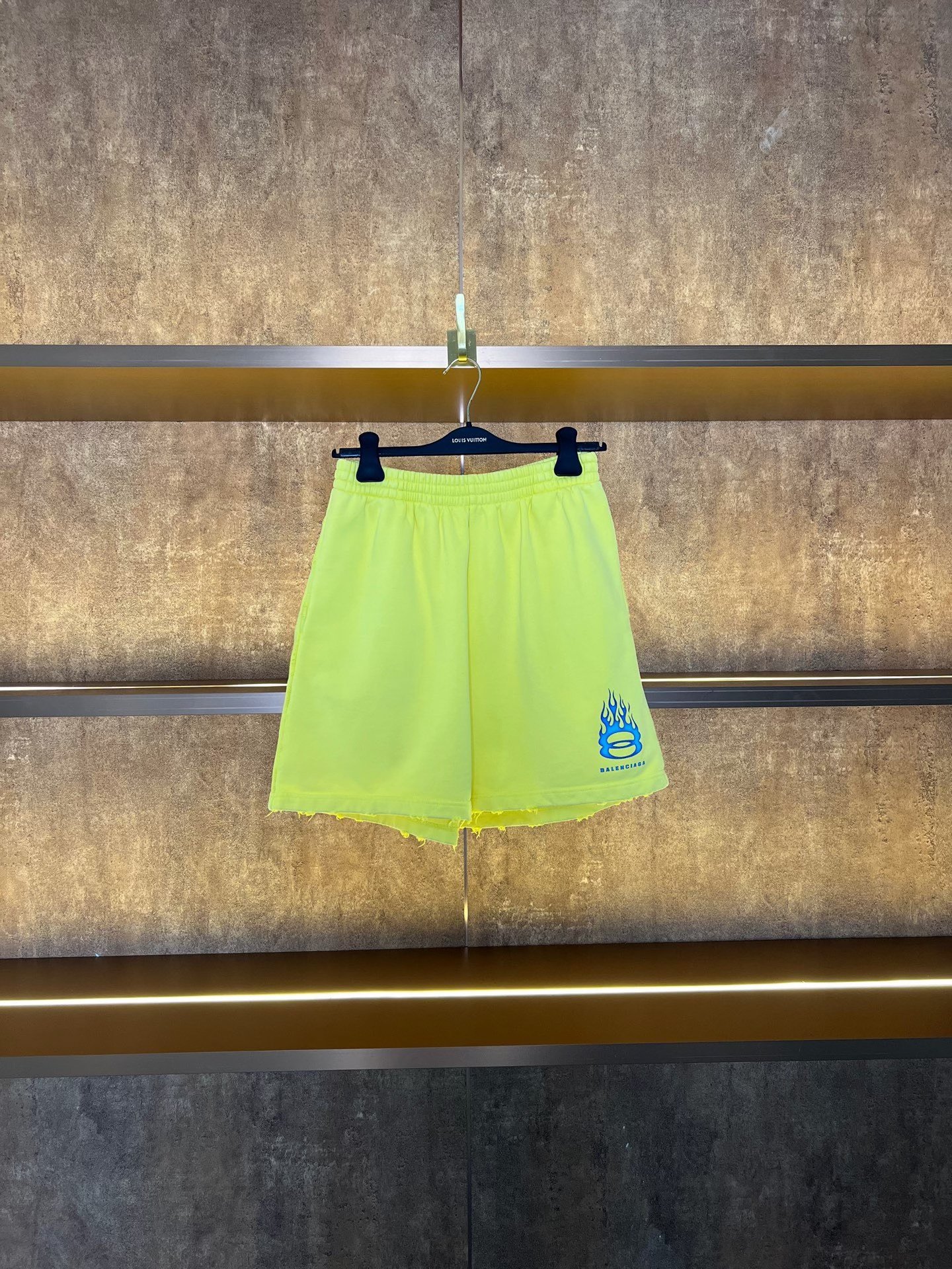 Balenciaga Fluorescent Yellow Flame Shorts