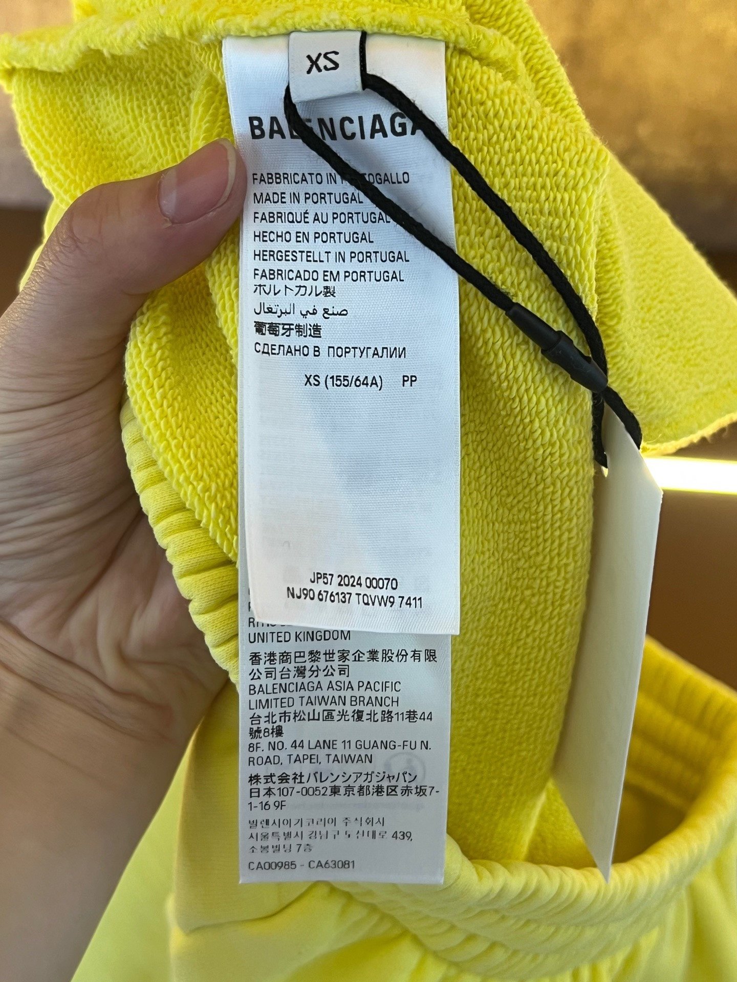 Balenciaga Fluorescent Yellow Flame Shorts — back