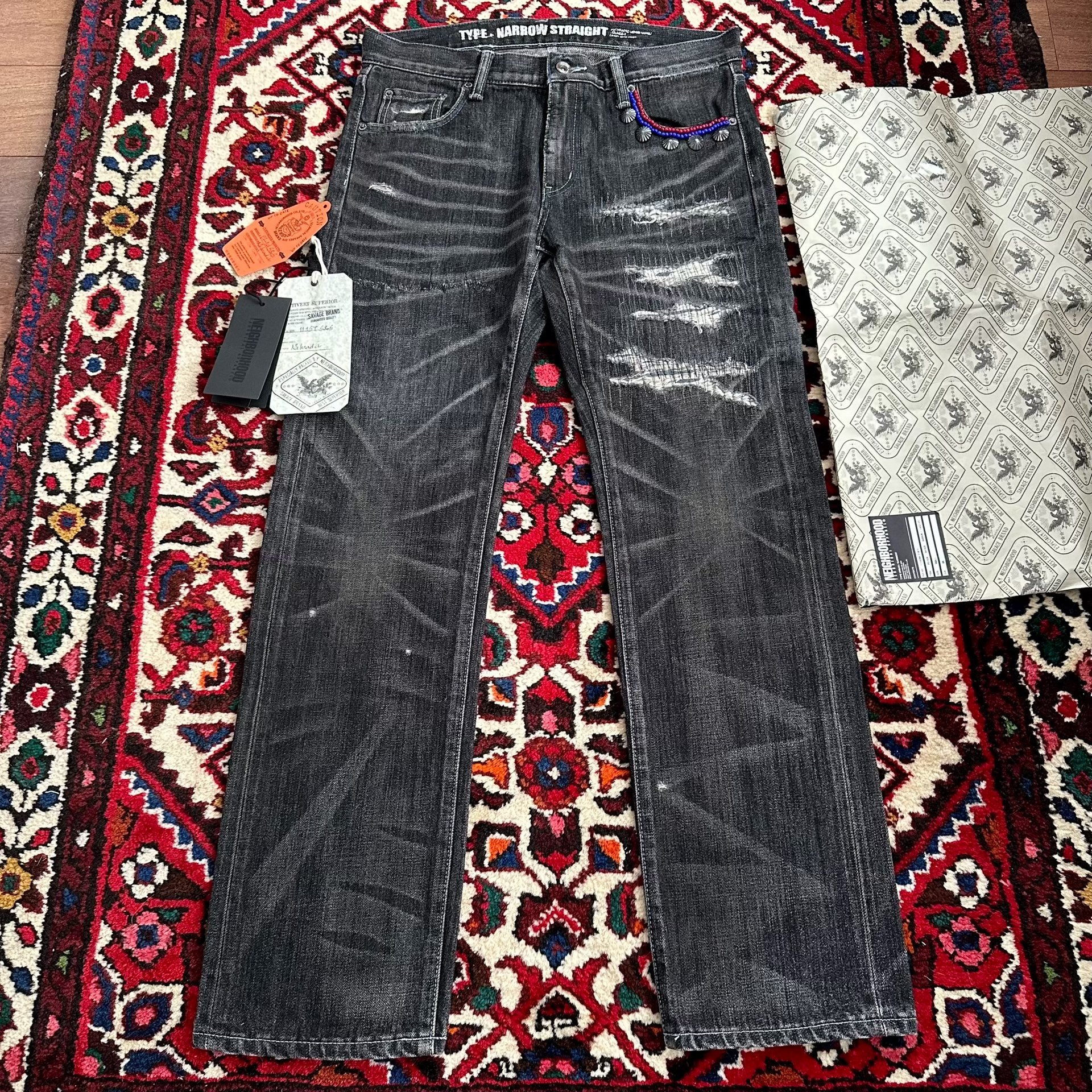 Neighborhood Narrow Straight Black Jeans