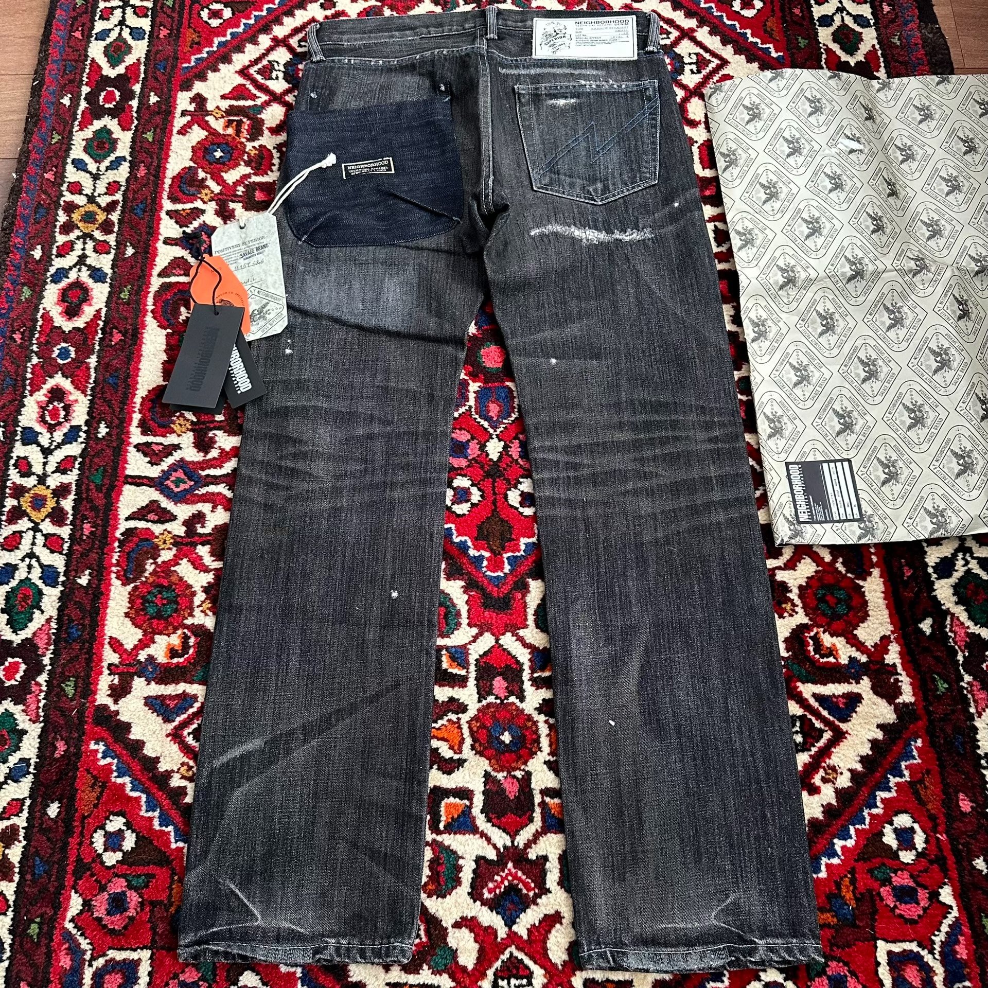 Neighborhood Narrow Straight Black Jeans — front