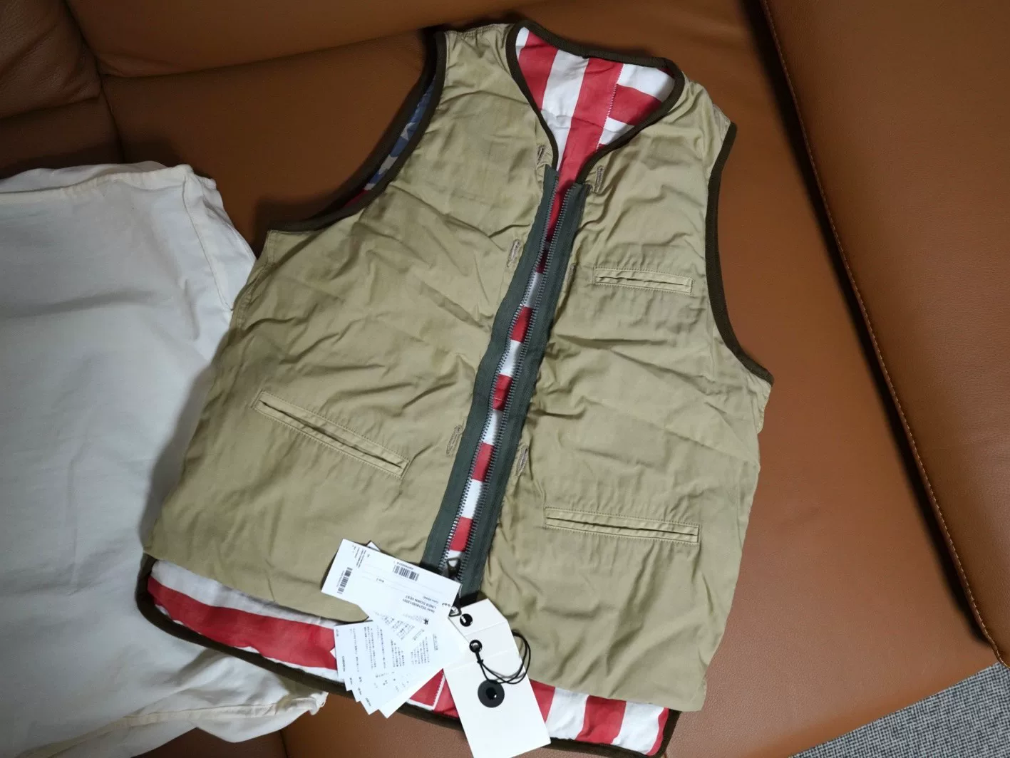 Visvim American Flag Print Down Vest — front