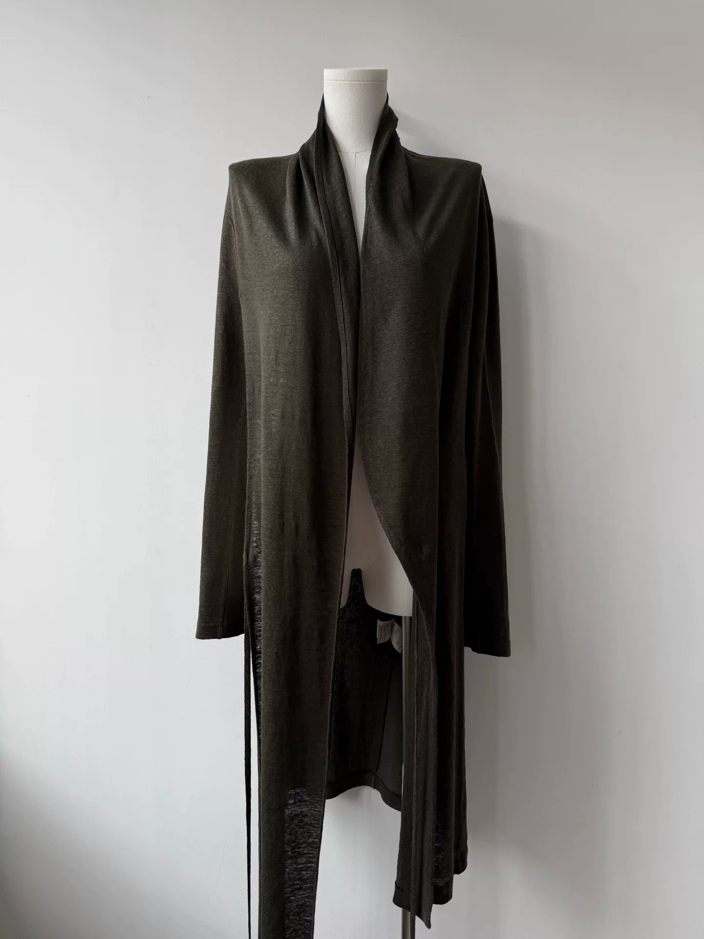 Yohji Yamamoto Y's 21SS Linen Tie Cardigan — front