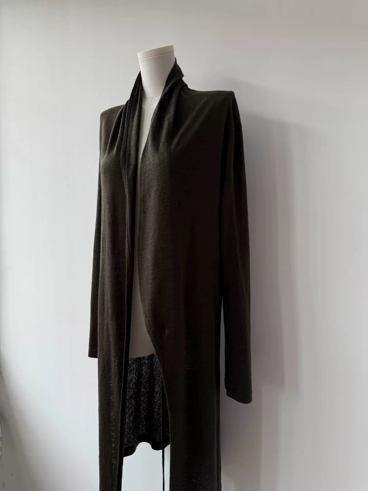 Yohji Yamamoto Y's 21SS Linen Tie Cardigan — detail