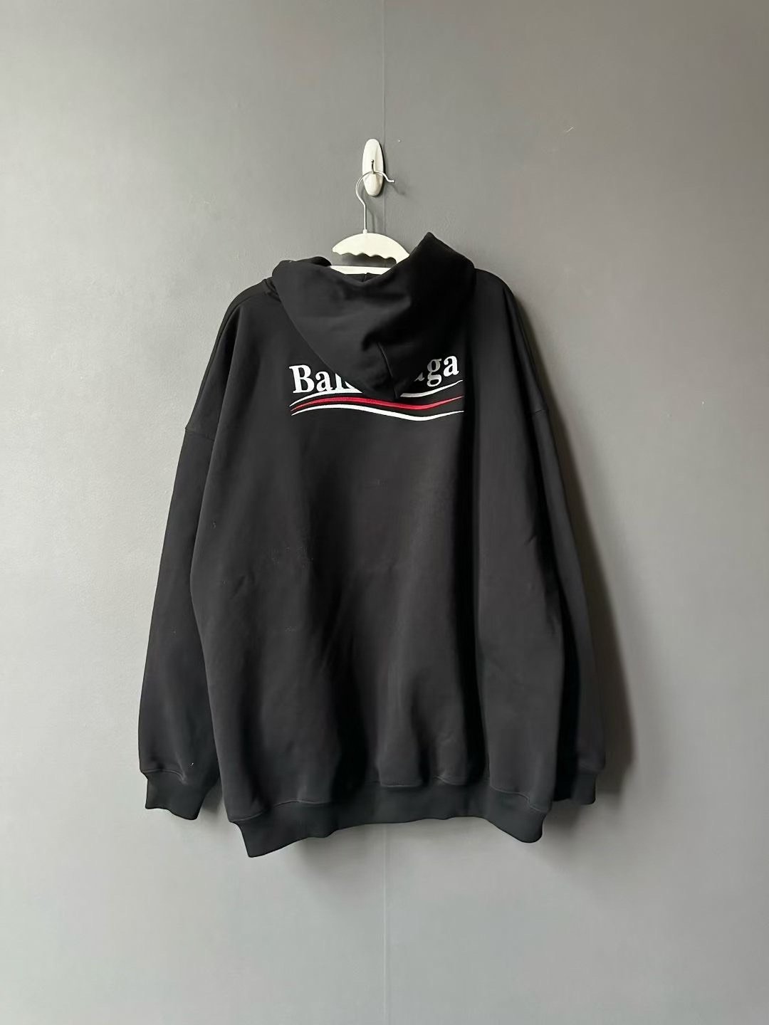 Balenciaga Black Embroidered Cola Hoodie — front