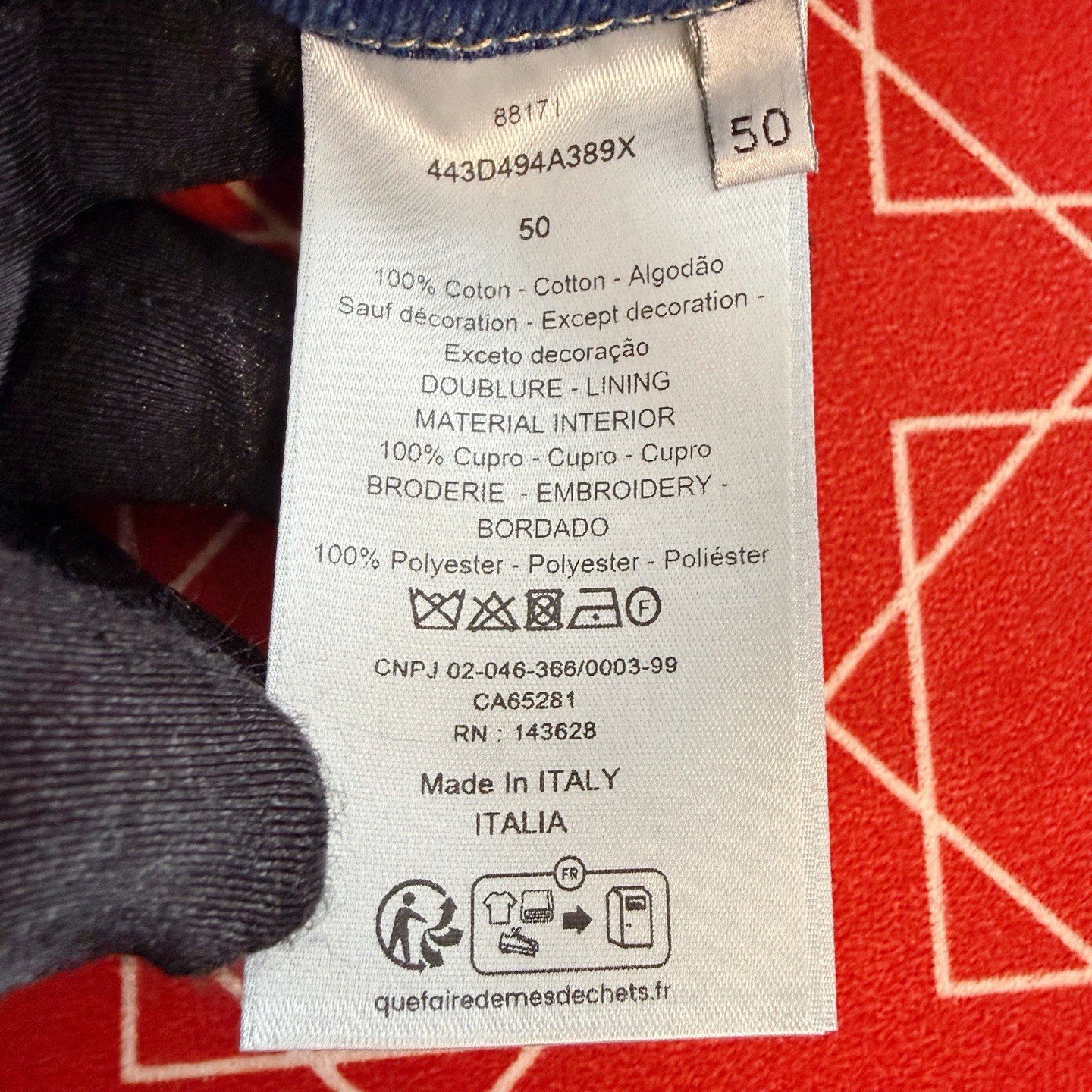 Dior New CD Logo Embroidered Hooded Denim Jacket — label