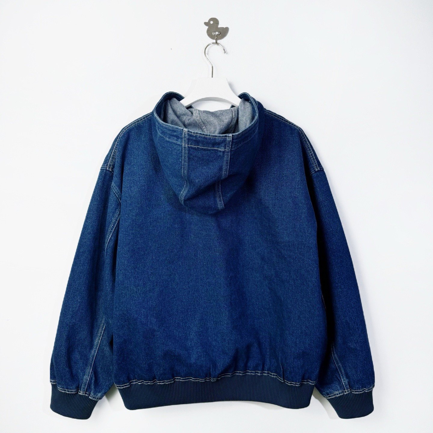 Dior New CD Logo Embroidered Hooded Denim Jacket — front