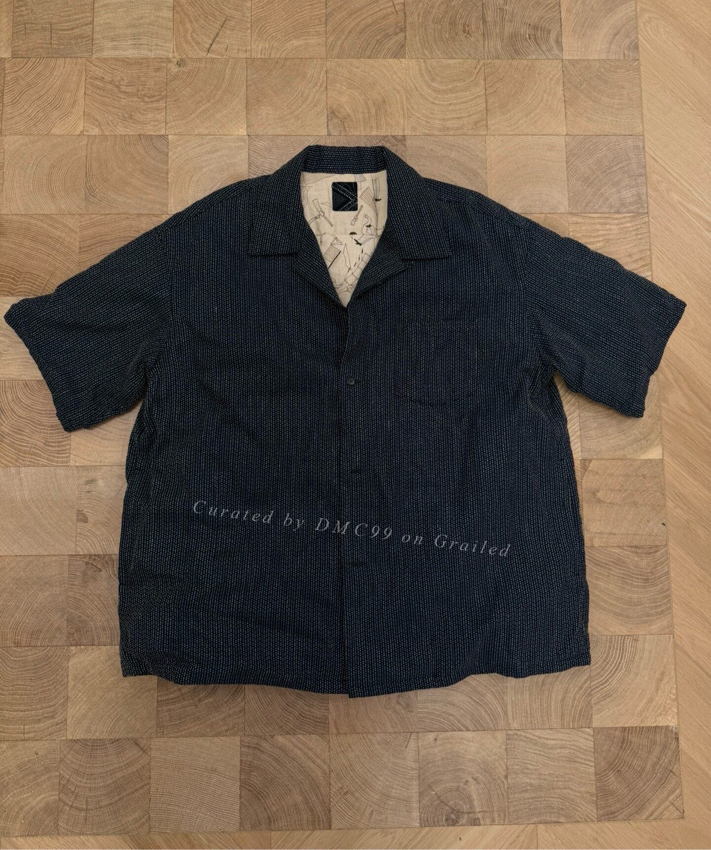 VISVIM SASHIKO WALLIS DOWN SHIRTS NAVY