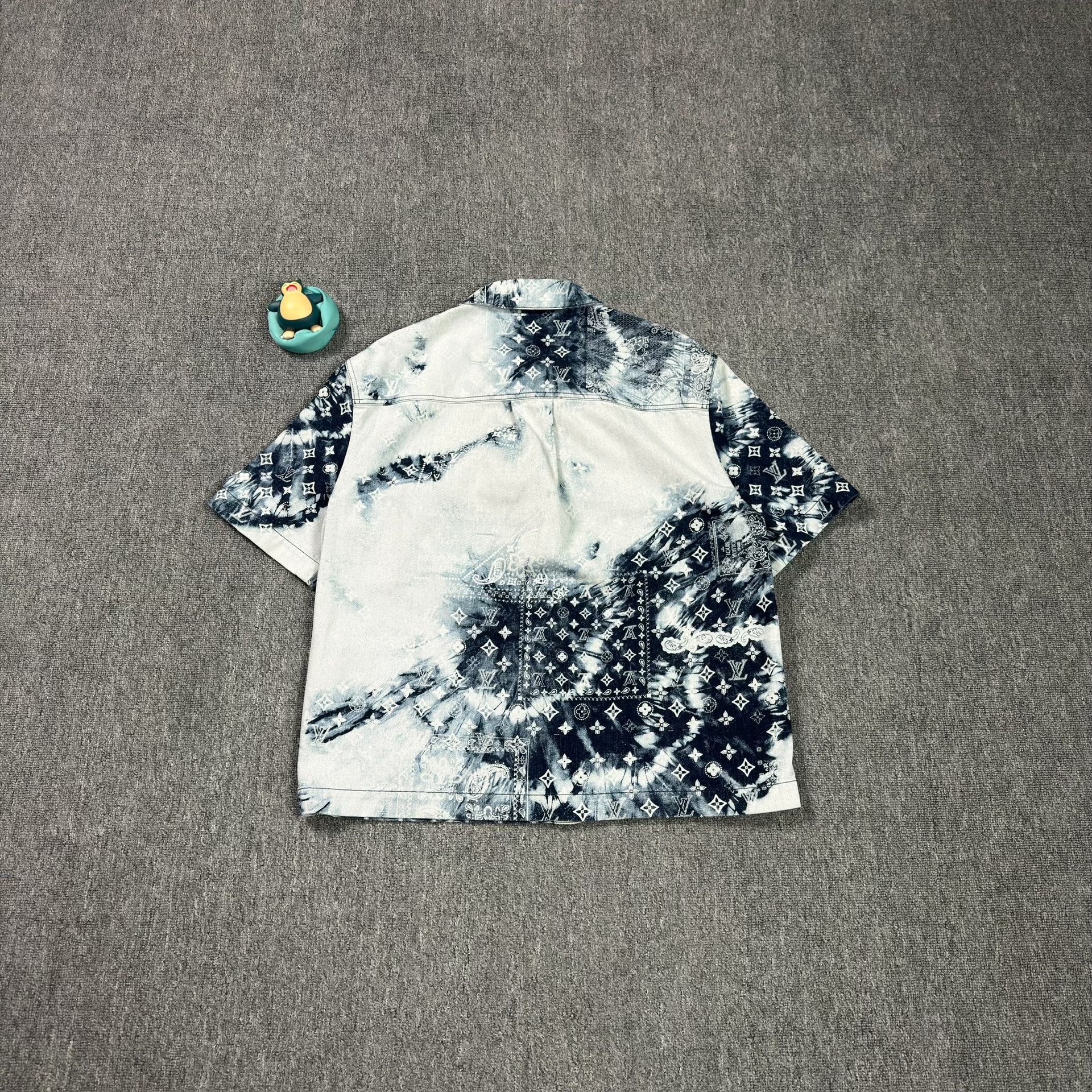 LV Monogram Short-Sleeve Denim Shirt — front