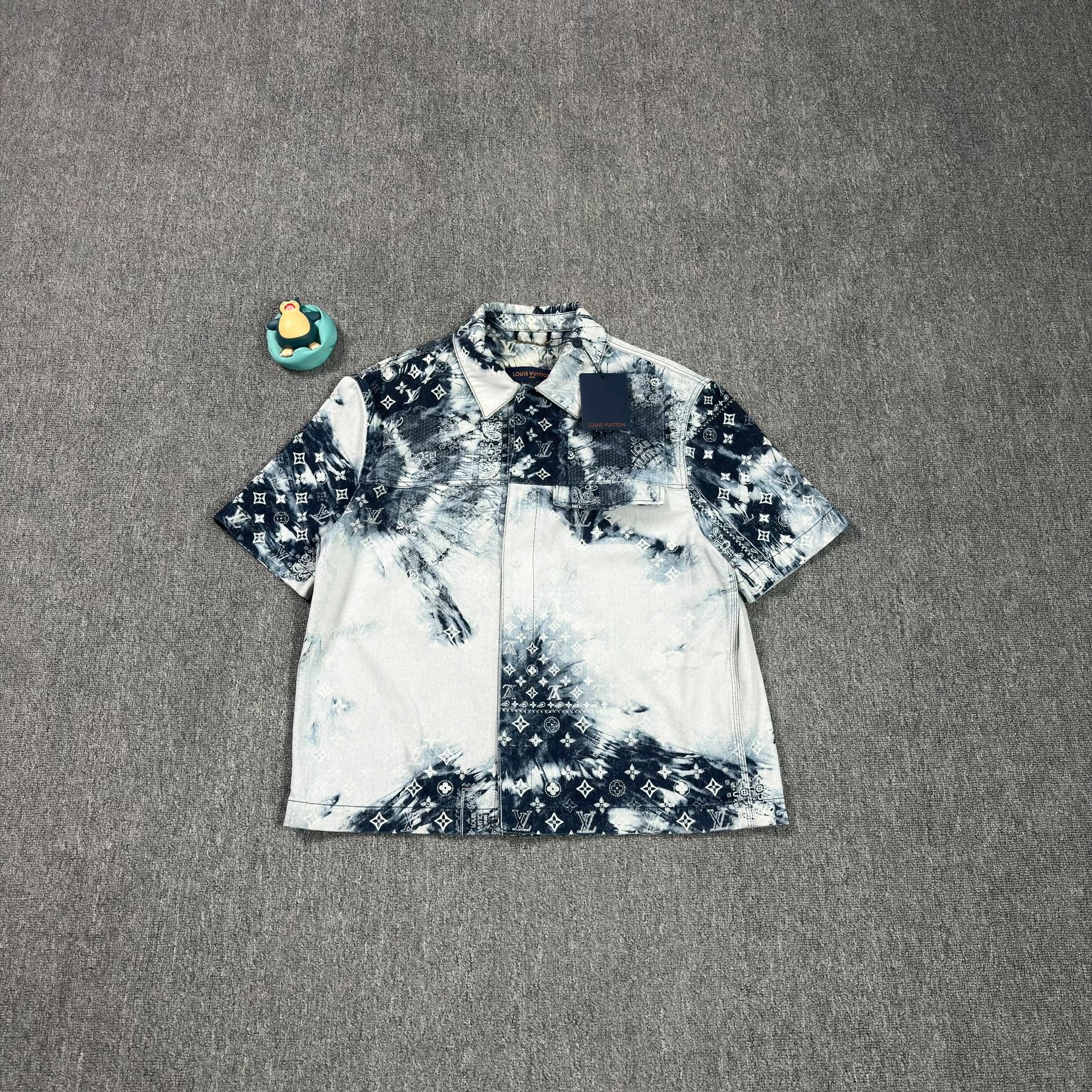 LV Monogram Short-Sleeve Denim Shirt