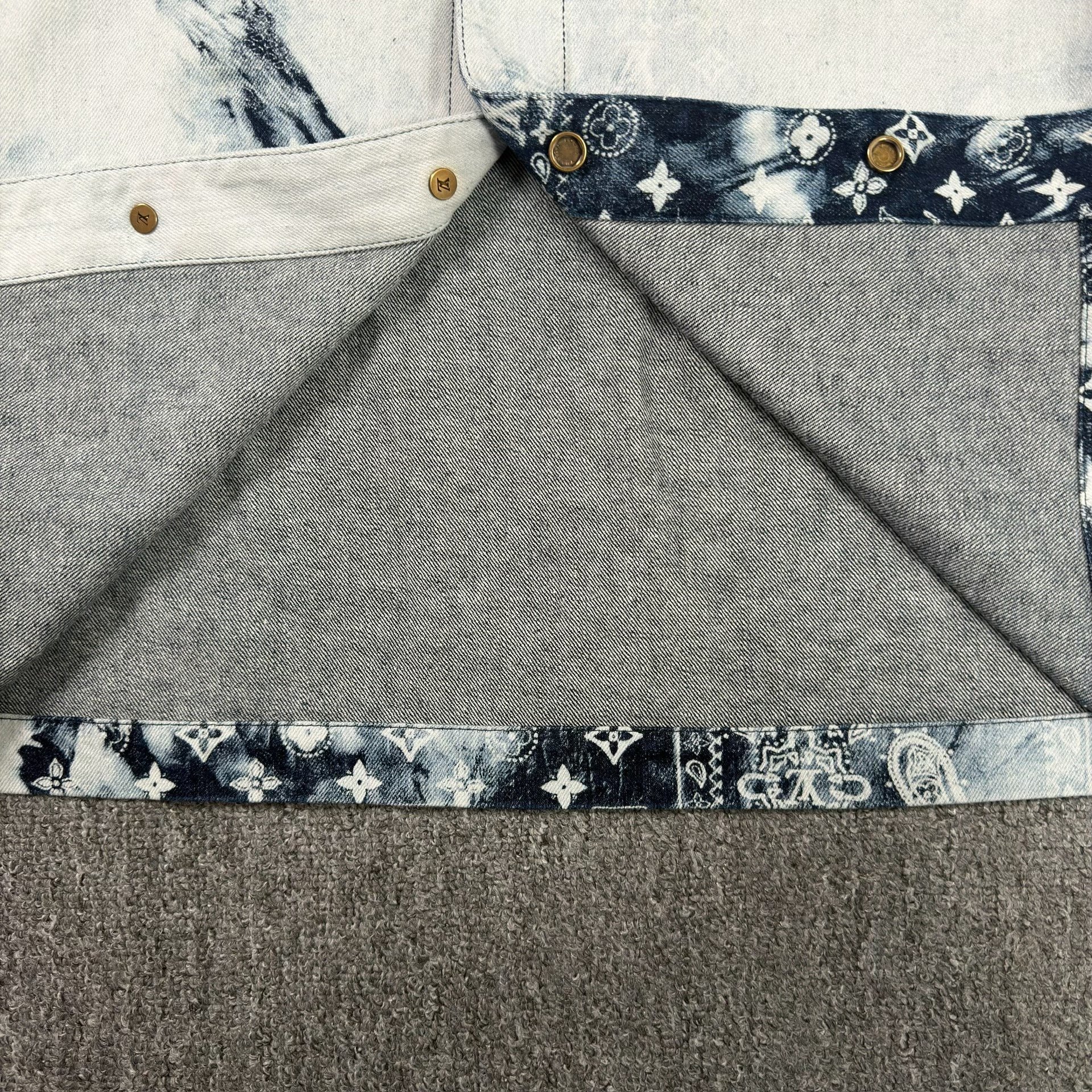 LV Monogram Short-Sleeve Denim Shirt — label