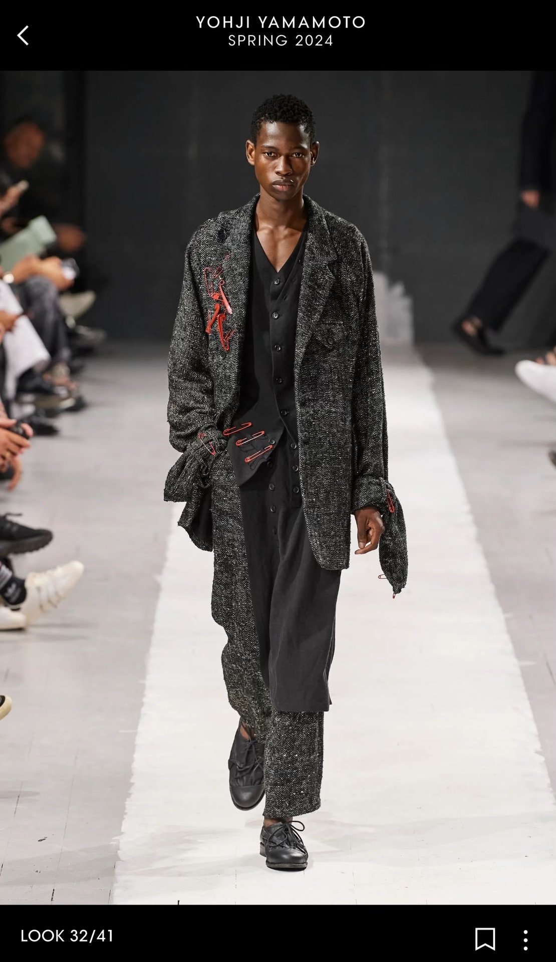 Yohji Yamamoto 24SS Silk Tweed Coat — back