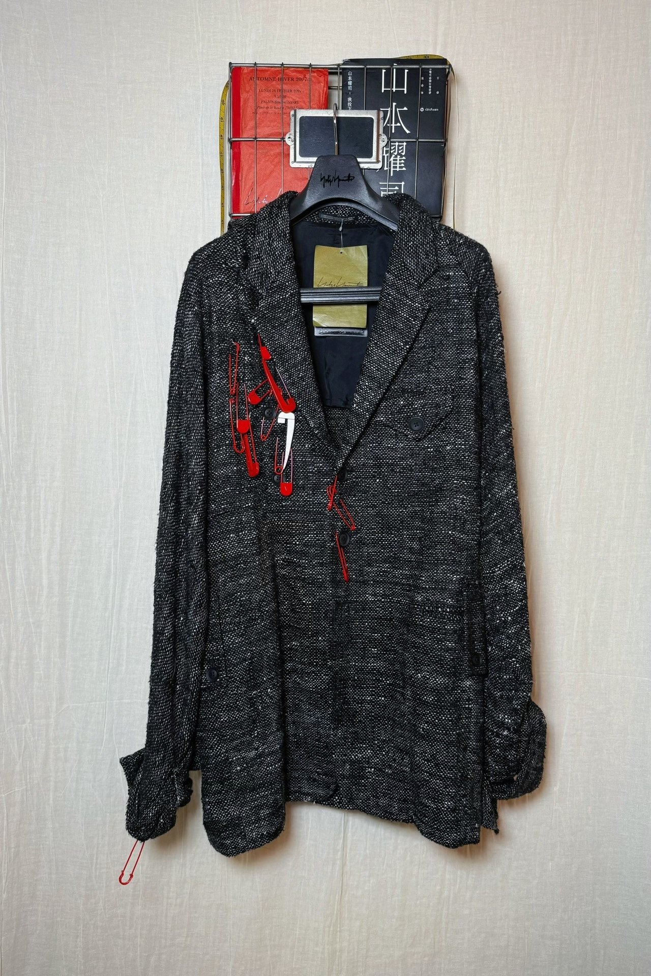 Yohji Yamamoto 24SS Silk Tweed Coat — detail