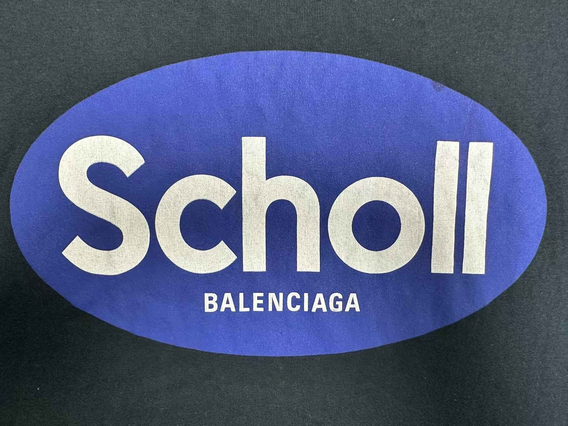 Balenciaga Round Neck Letter Print T-shirt — detail