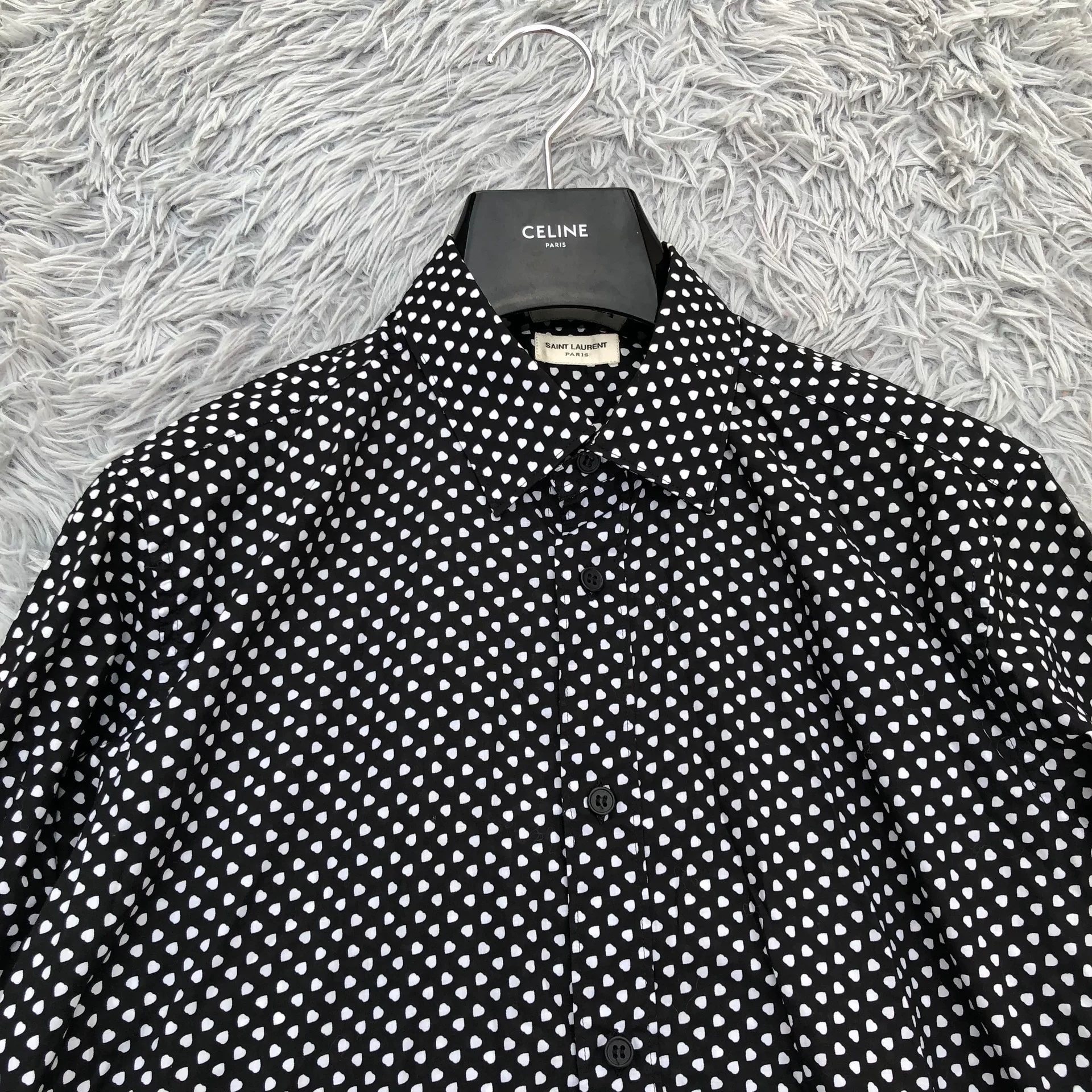 Saint Laurent Polka Dot Long Sleeve Shirt — detail
