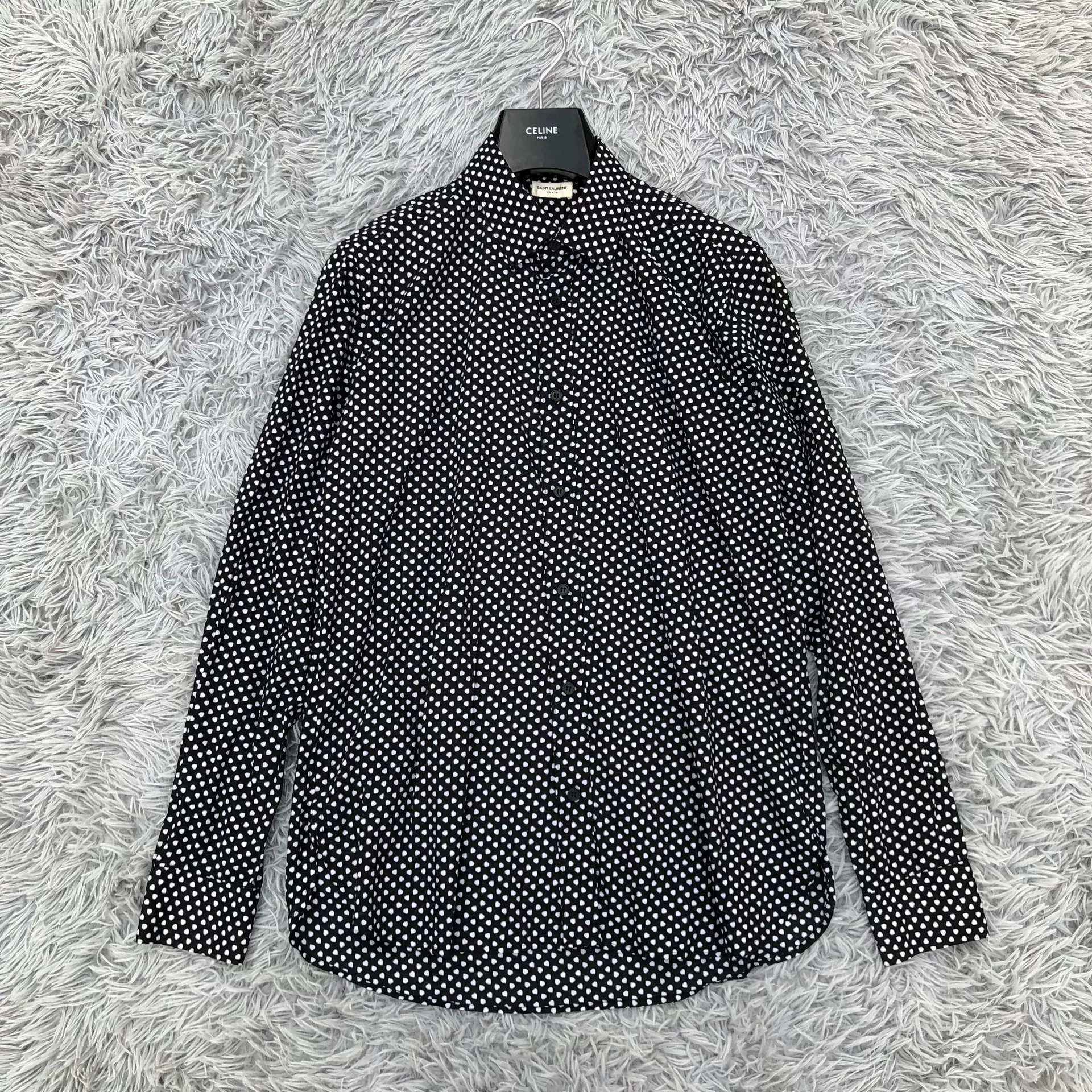 Saint Laurent Polka Dot Long Sleeve Shirt