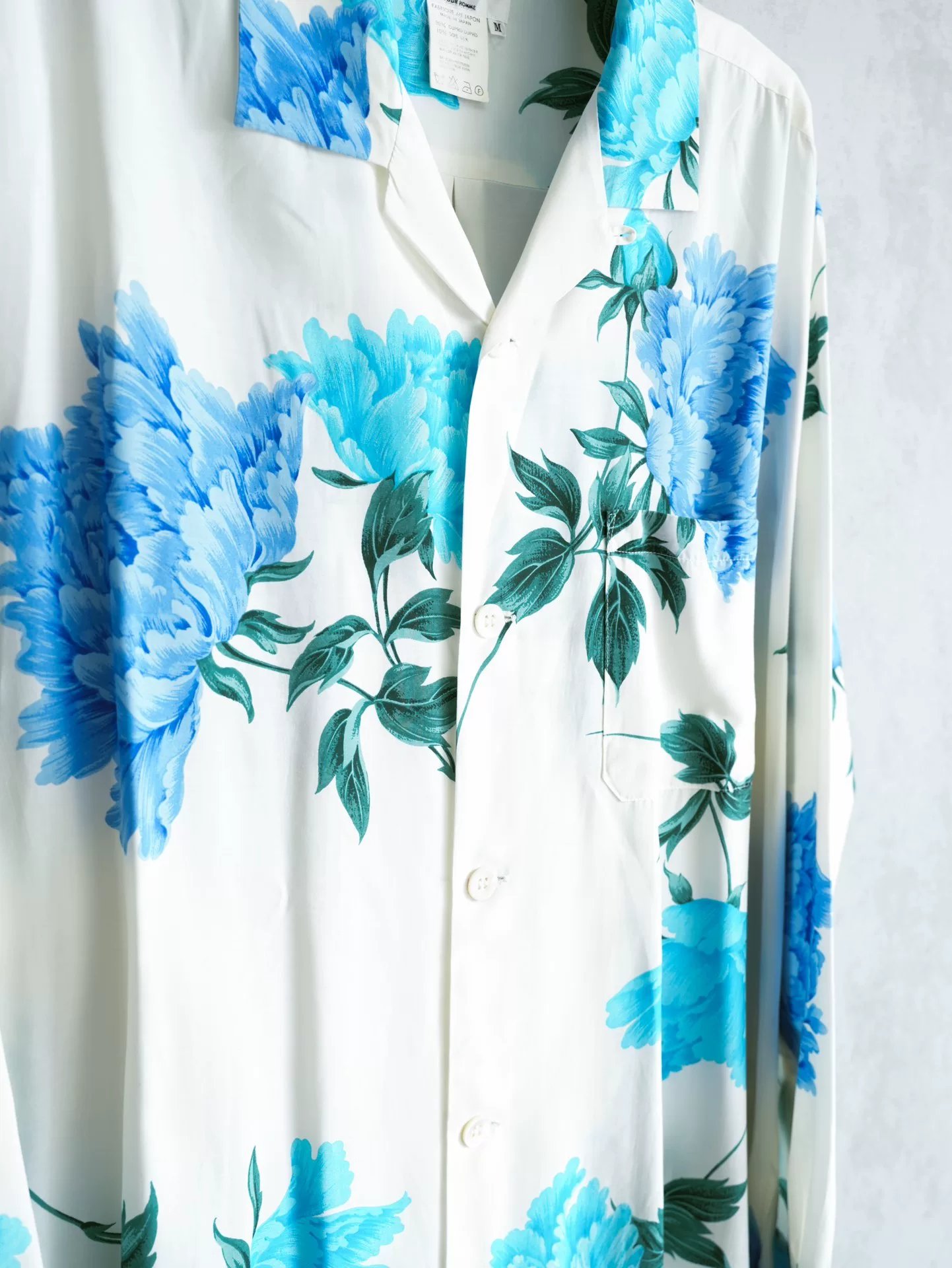 Yohji Yamamoto 96SS Blue Peony Shirt — back
