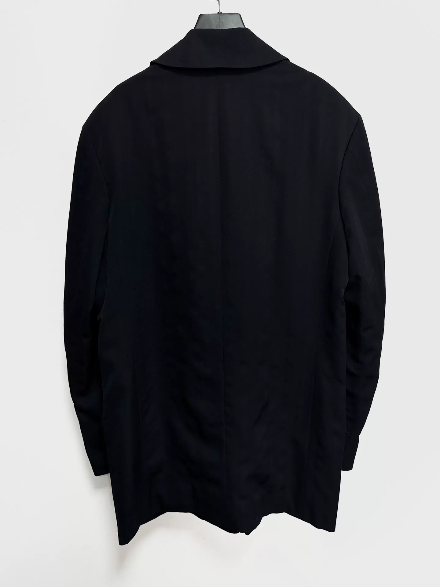 Yohji Yamamoto 93AW Striped Deformed Collar Coat — detail